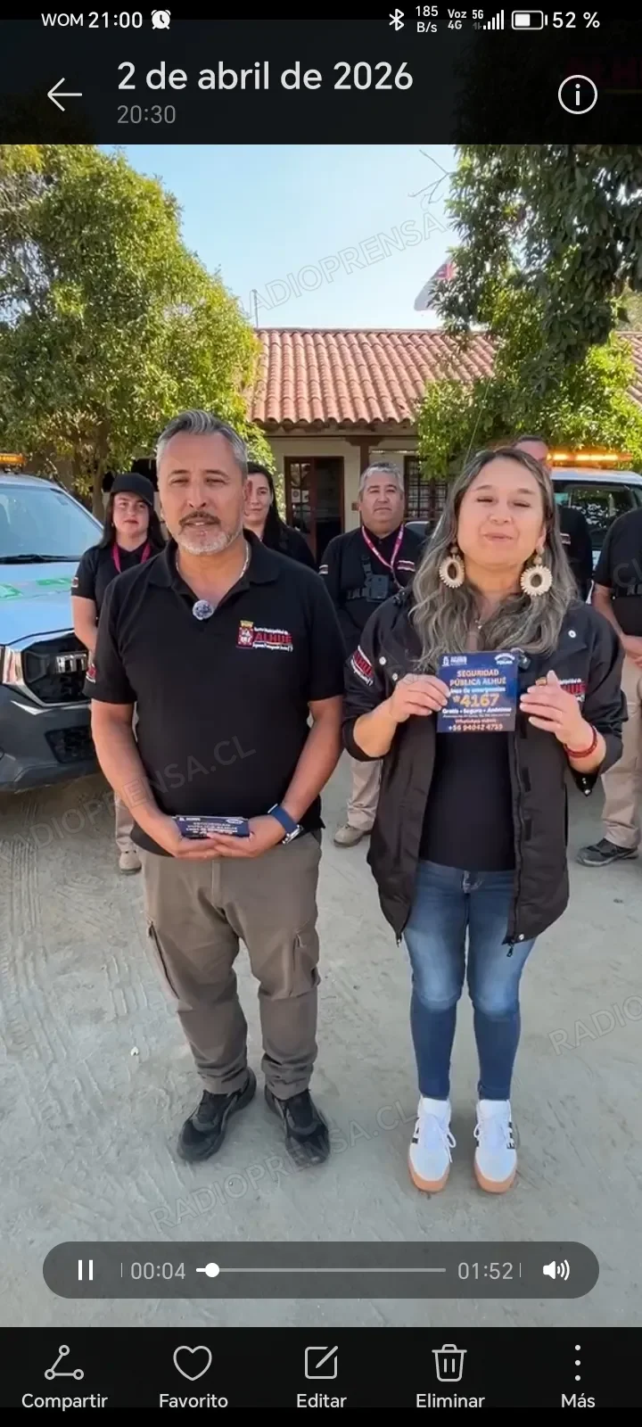 Alhué habilita línea directa de seguridad comunal *4167