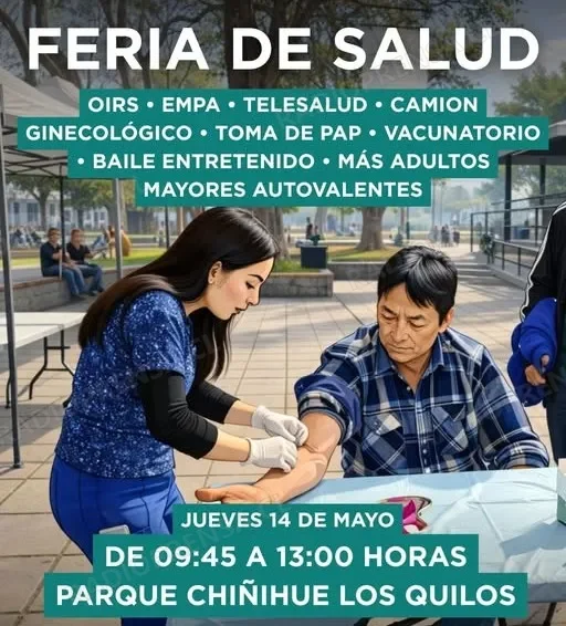 Feria de salud llegará a sector de Chiñigue Los Quilos de El Monte con atenciones gratuitas para vecinos