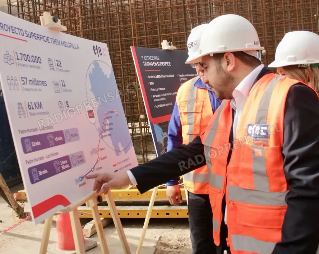 Avanzan las obras del Tren Melipilla-Santiago: Alcalde Sebastián Rosas reiteró plazos y destaca impacto para la provincia