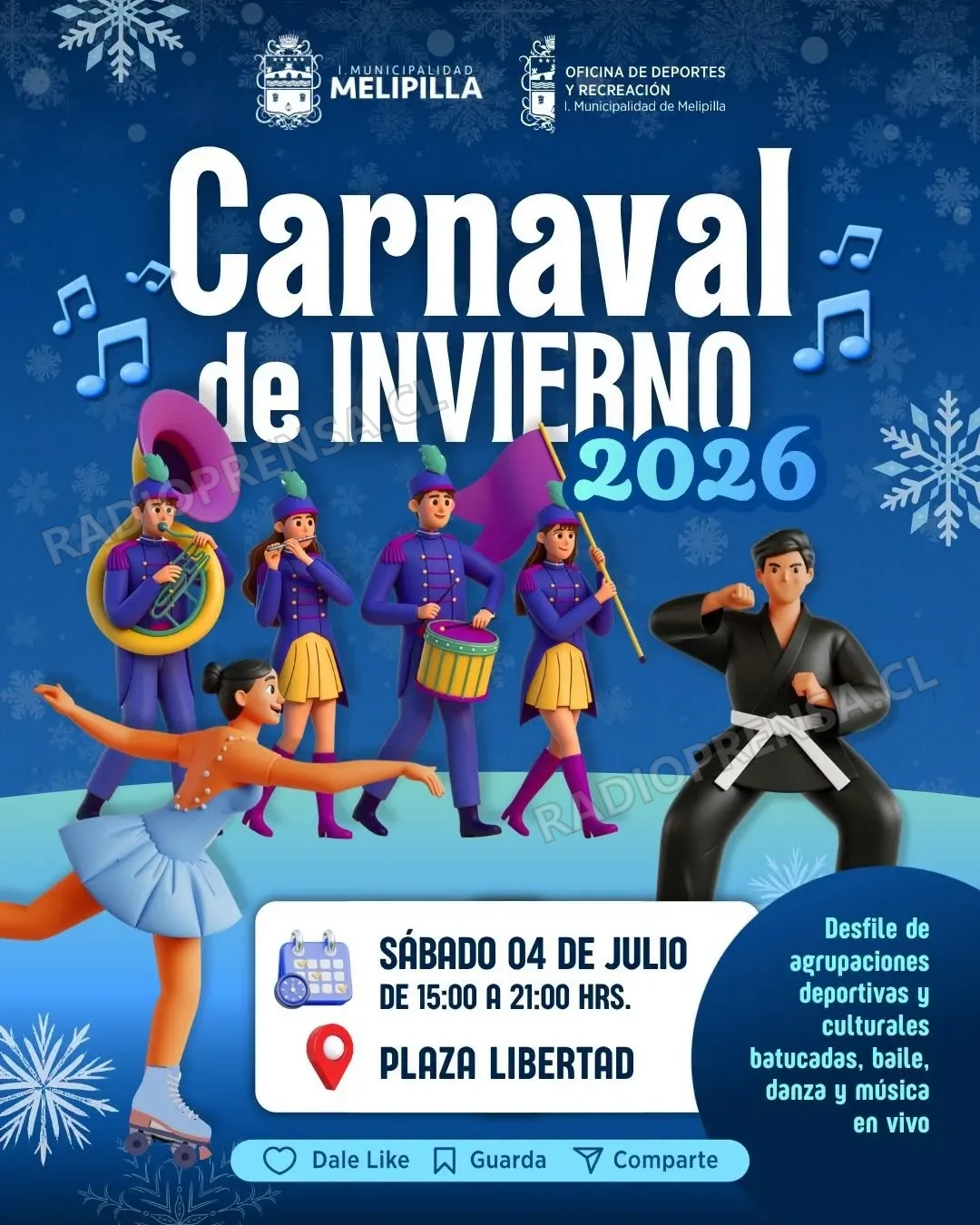 Melipilla se prepara para celebrar un Carnaval de Invierno este sábado