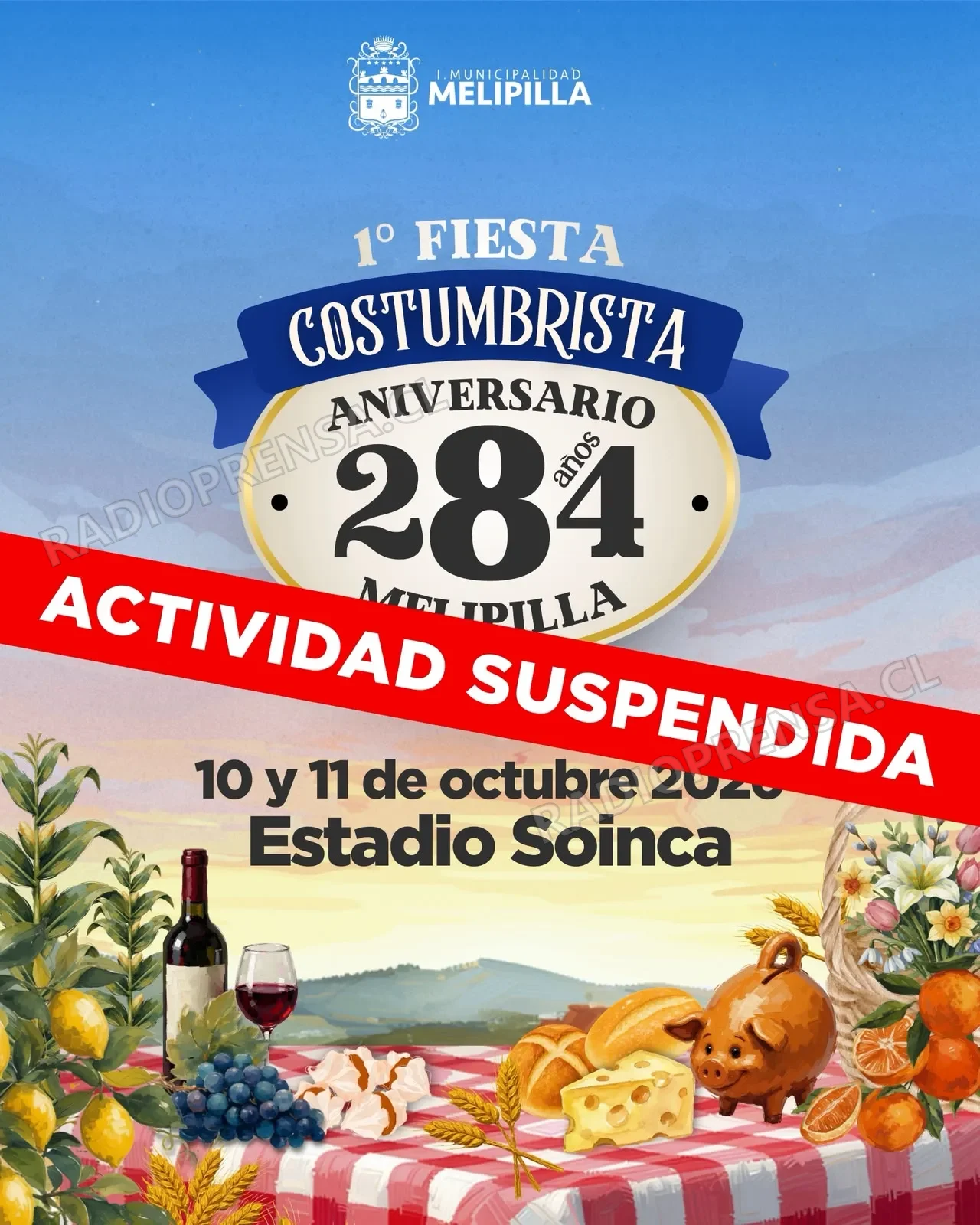 Suspenden Fiesta Costumbrista en Melipilla por condiciones climáticas