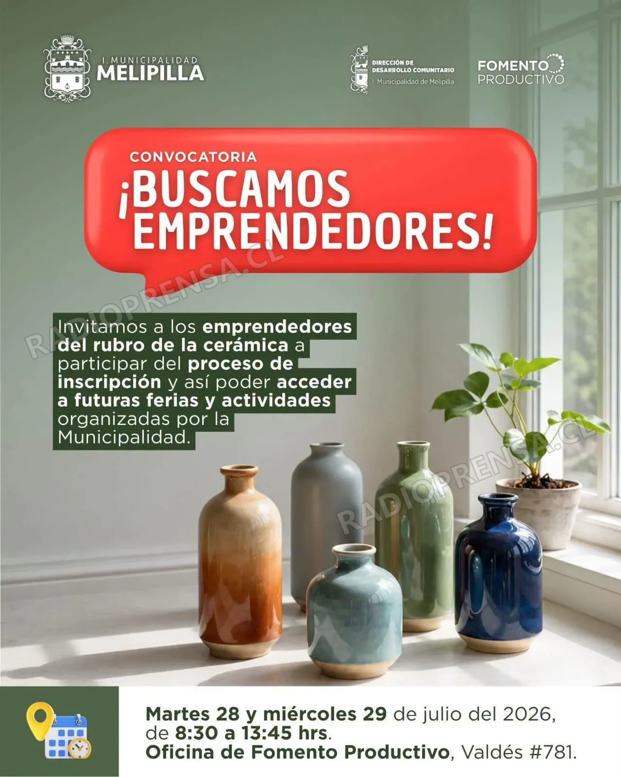 Fomento Productivo de la Municipalidad de Melipilla invita a emprendedores de la cerámica a sumarse a actividades comunales