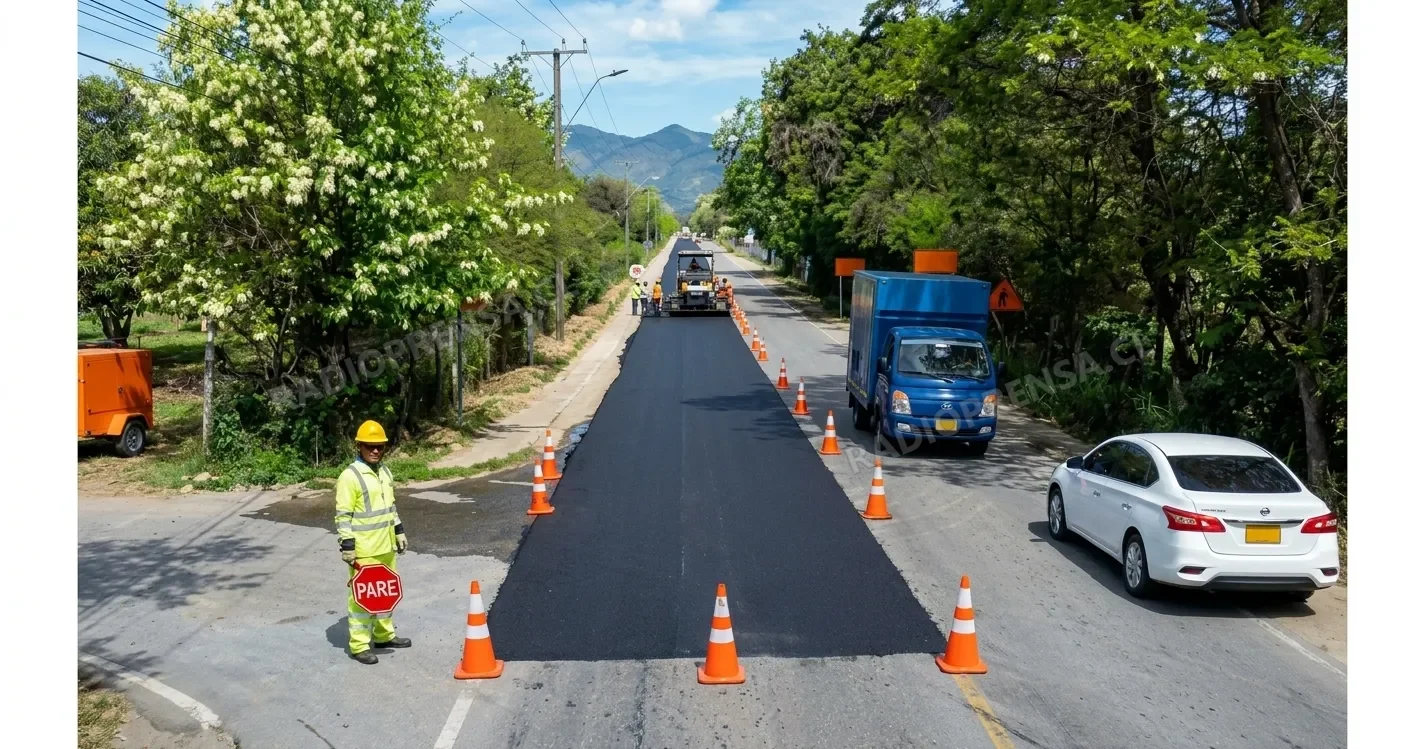 Trabajos viales obligan a realizar detenciones temporales en sector La Línea de Alhué