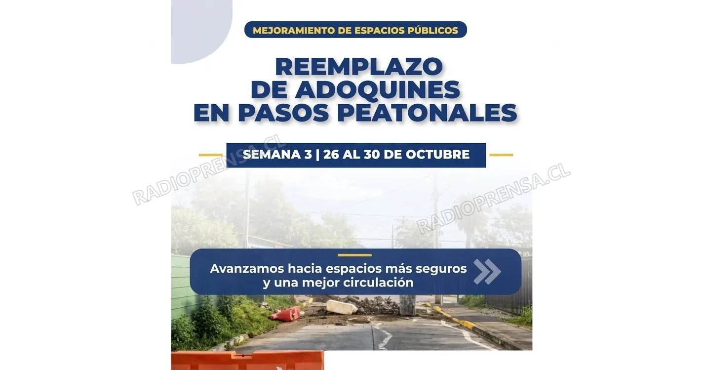 Alhué anuncia cortes de tránsito por obras de mejoramiento peatonal