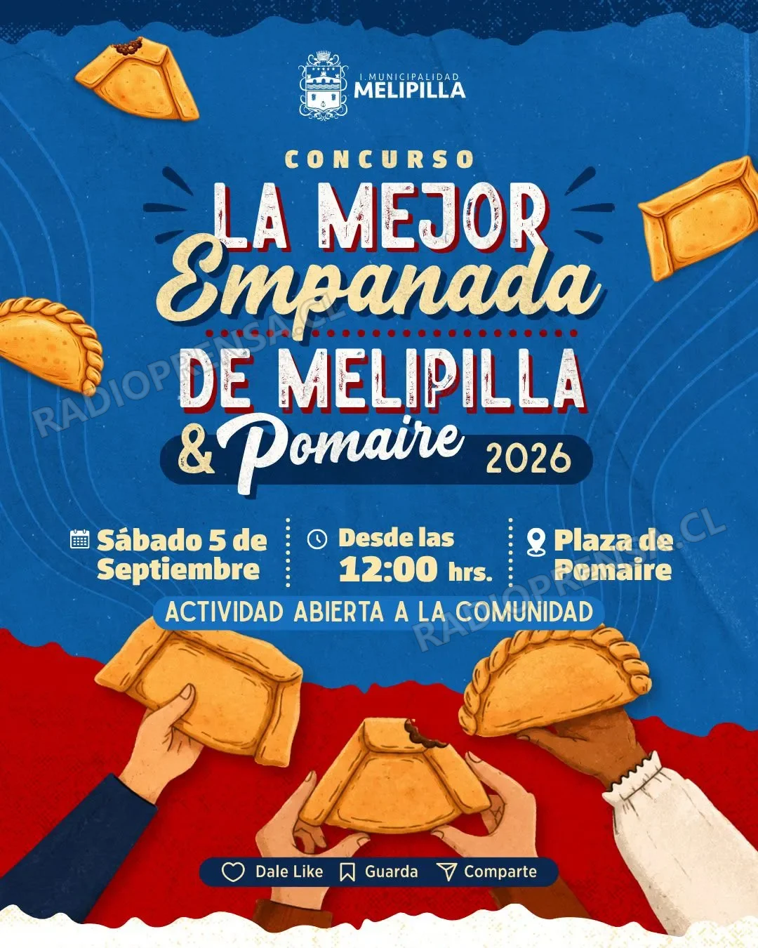 En Pomaire se realizará concurso para elegir la mejor empanada de la zona