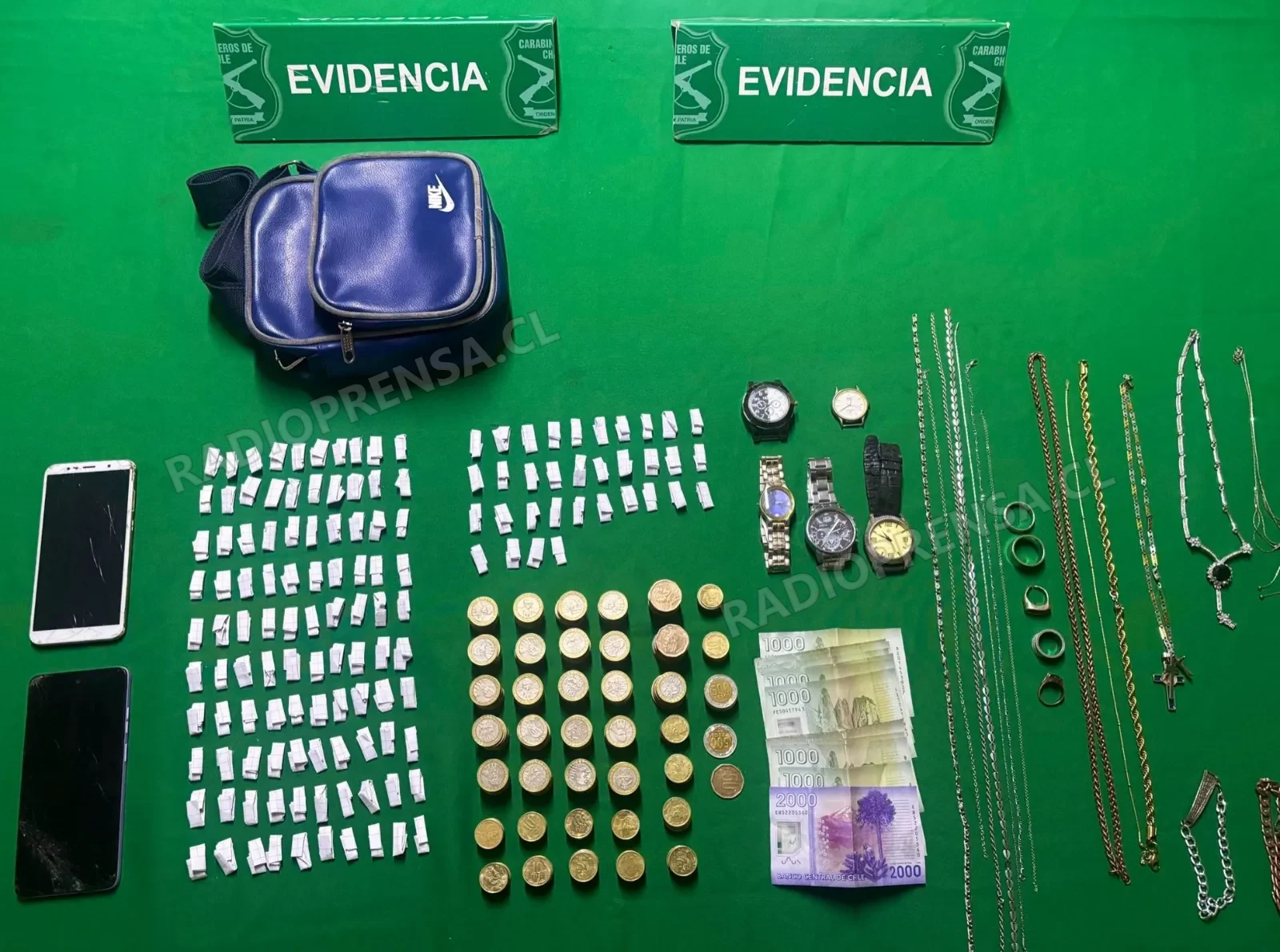 Carabineros de Padre Hurtado detiene a mujer dedicada al tráfico de drogas e incauta especies dejadas en garantía