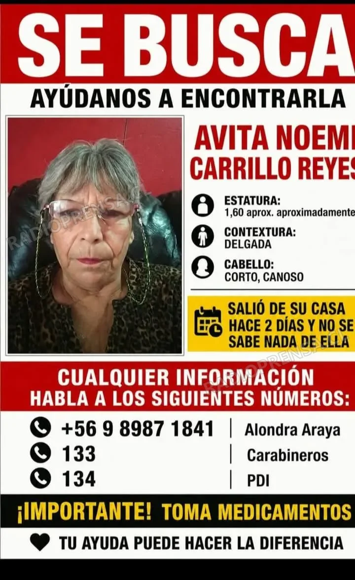 Familia busca intensamente a mujer desaparecida desde el lunes en Melipilla