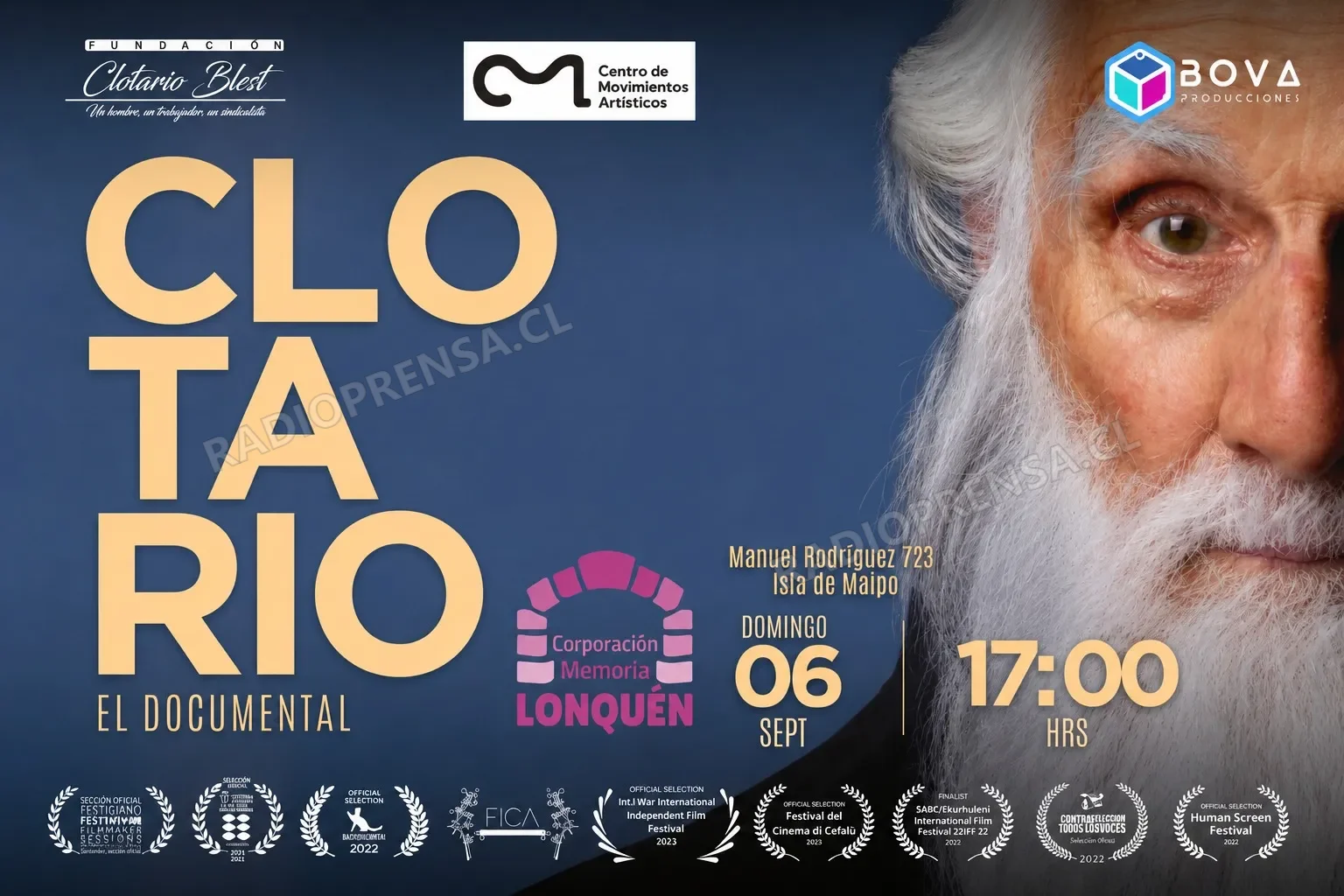 Corporación Memoria Lonquén invita a exhibición de documental sobre la vida y legado de Clotario Blest en Isla de Maipo