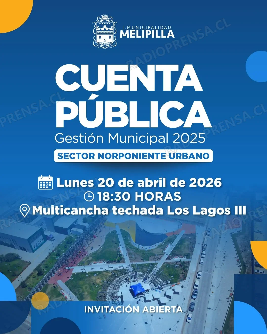 Nueva presentación de la Cuenta Pública 2025 se realizará este lunes en sector norponiente de Melipilla