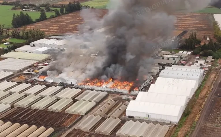 Siniestro en bodega con productos químicos obligó a amplio despliegue de Bomberos y generó alerta sanitaria preliminar en El Monte