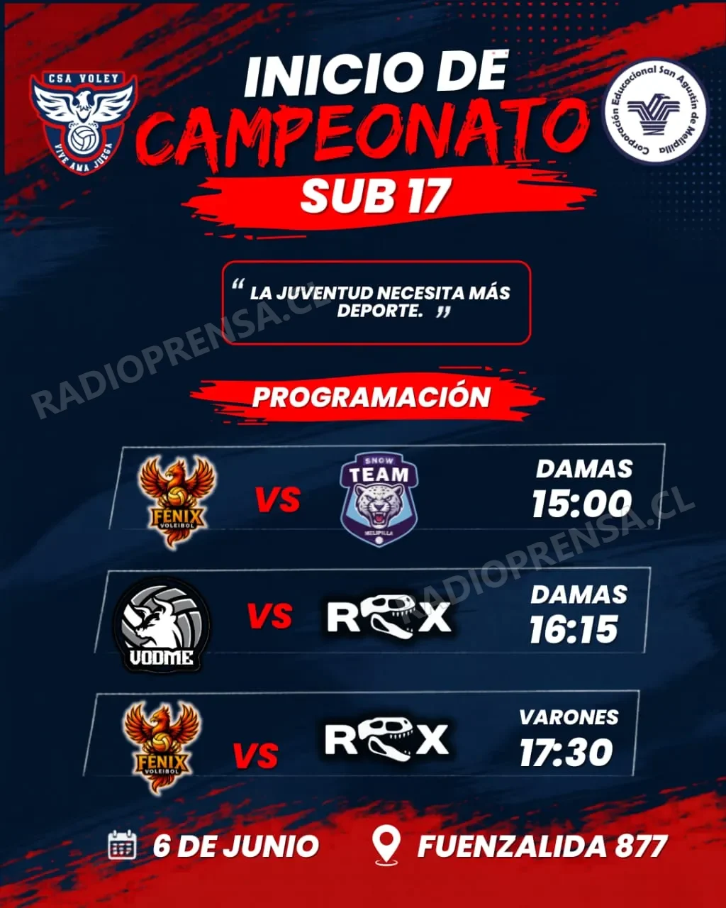 Este sábado comienza campeonato sub 17 de voleibol