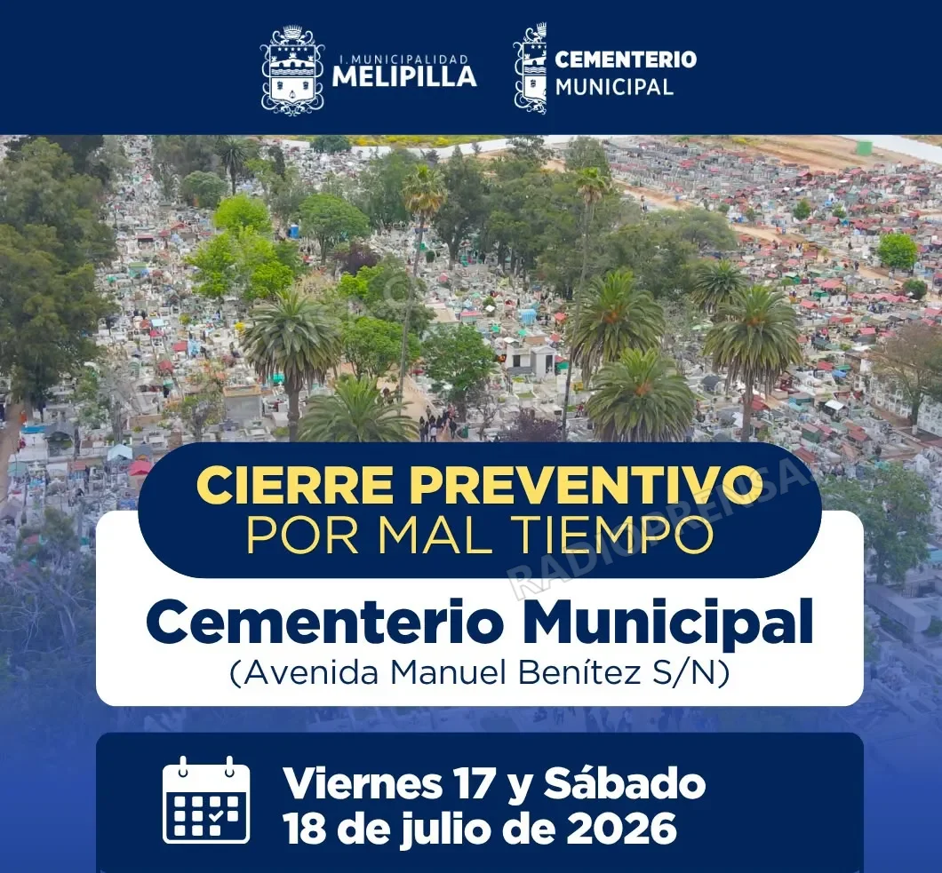Restringen accesos al Cementerio Municipal de Melipilla por sistema frontal