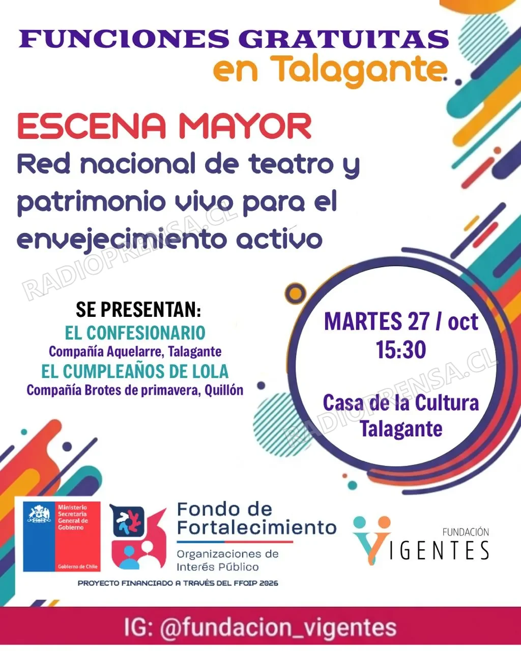 Cultura y comunidad se unen en Talagante: Llega "Escena Mayor" para celebrar el envejecimiento activo