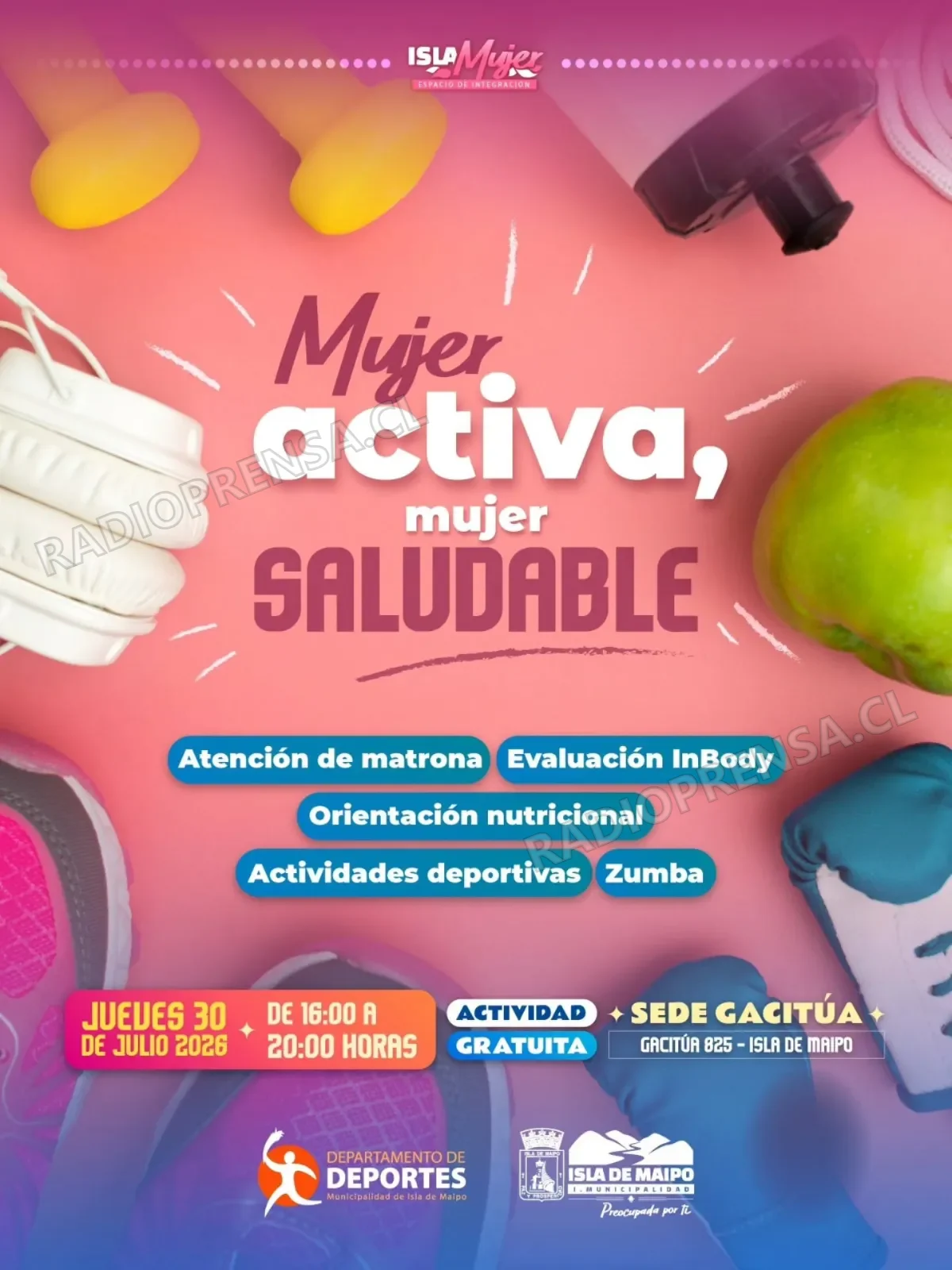 Municipio de Isla de Maipo realizará jornada gratuita de salud y bienestar para mujeres