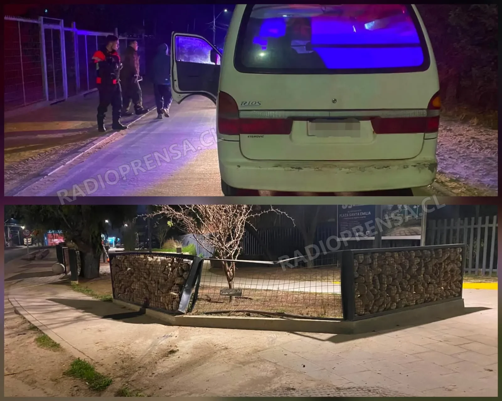 Detienen a conductor ebrio que huyó tras chocar estructura en plaza de María Pinto