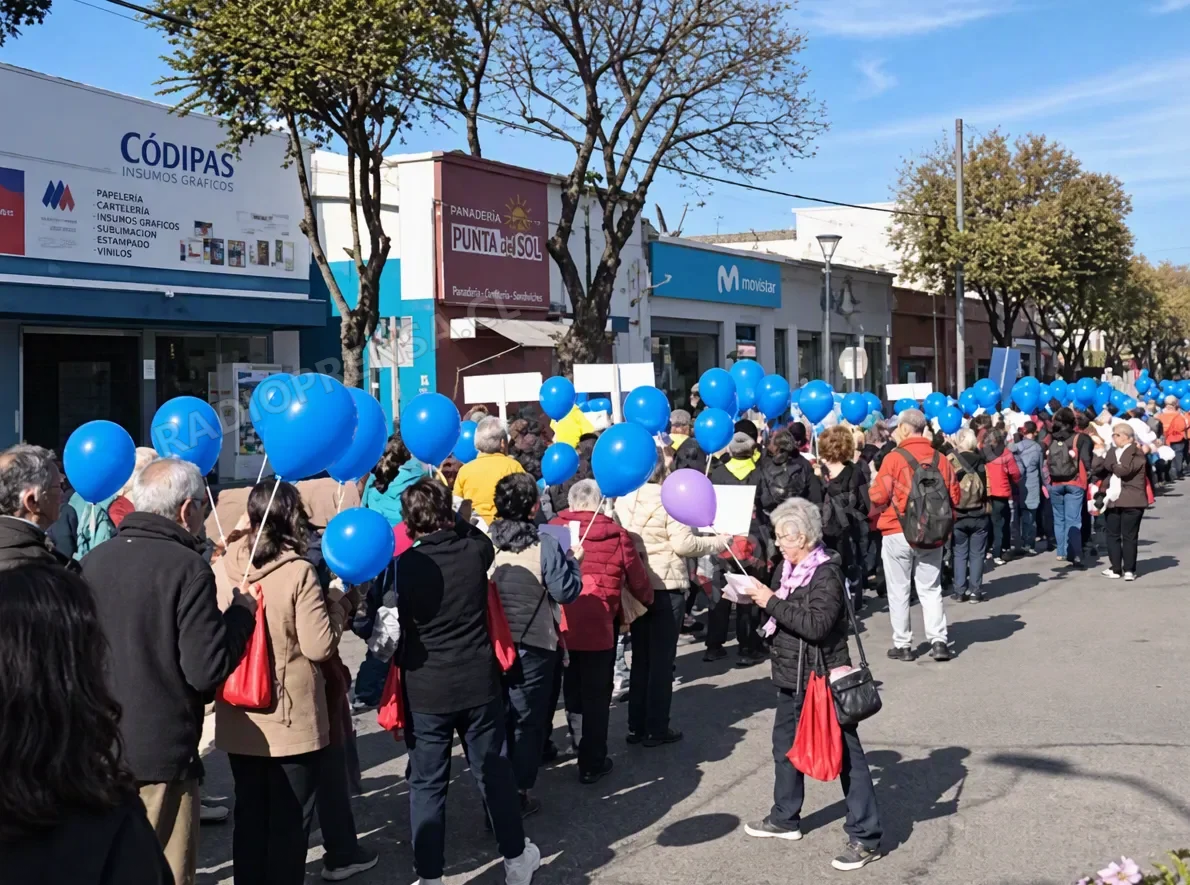 Adultos mayores marcharon por las calles de Talagante para celebrar su día