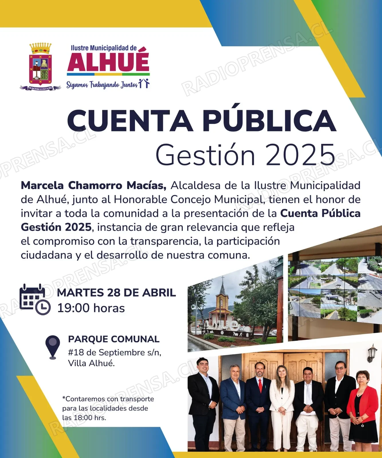 Alhué realiza hoy su Cuenta Pública 2025 en el Parque Comunal