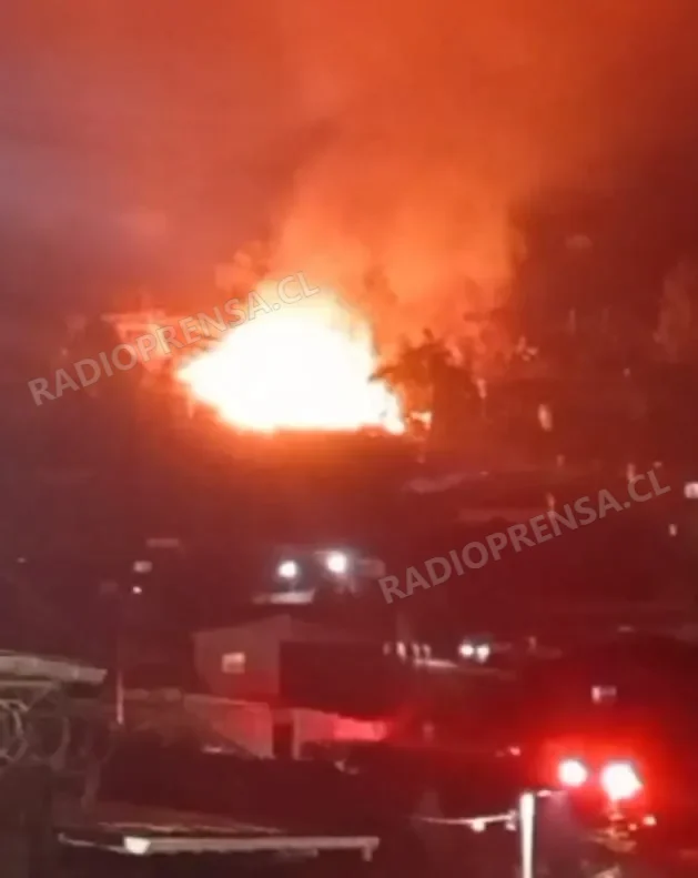 Incendio destruye dos viviendas en población Teniente Merino
