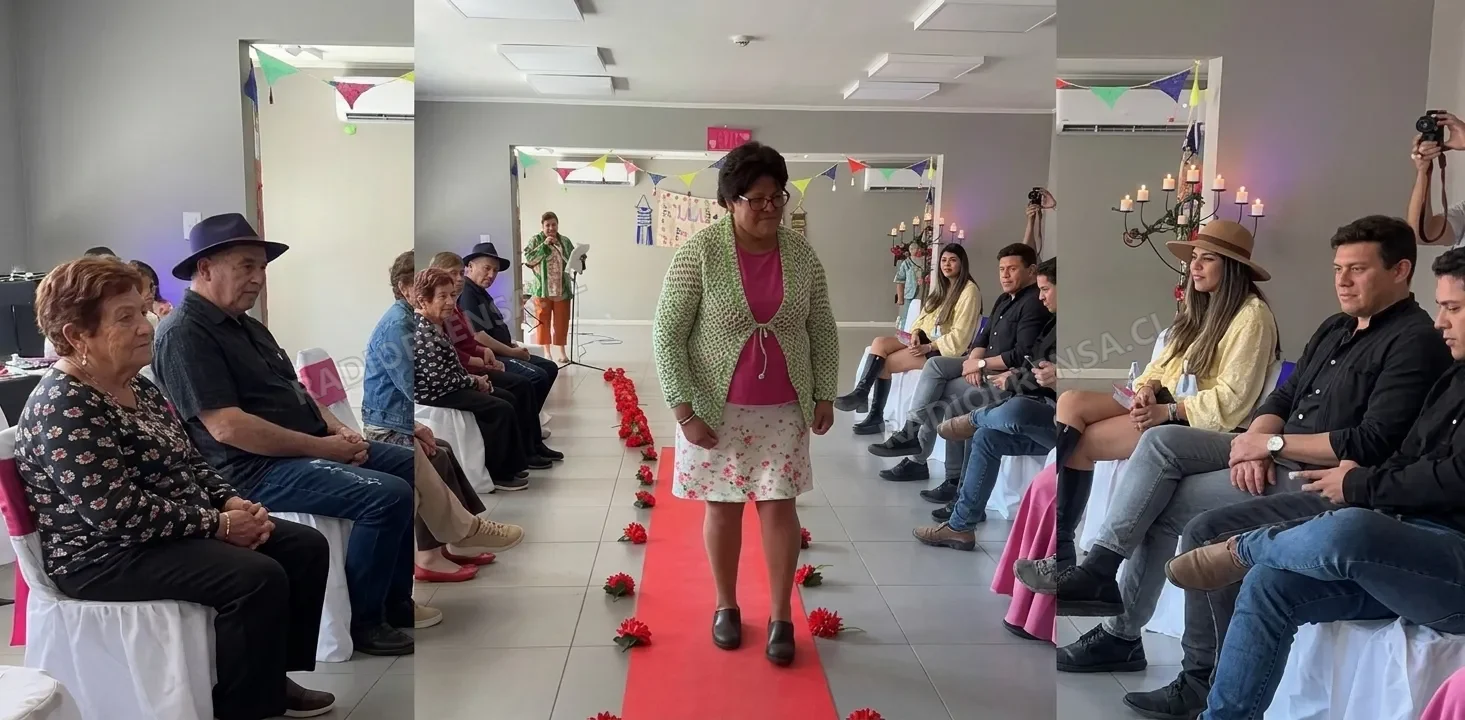 Adultas mayores de Curacaví modelaron sus propias creaciones en desfile de moda