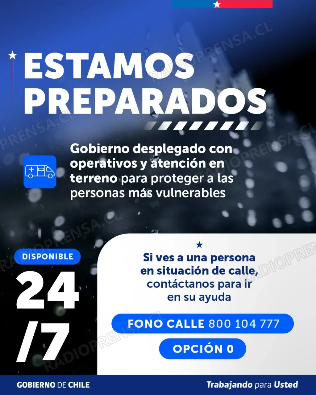 Activan Código Azul en la Región Metropolitana por frío extremo