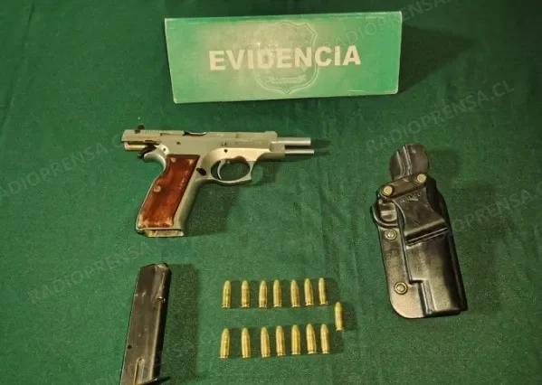 Carabineros de El Paico detiene a sujeto con arma de fuego y municiones en Villa O'Higgins