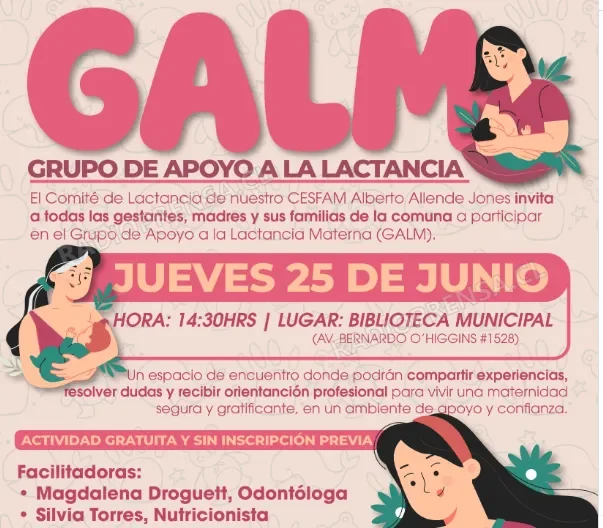 CESFAM de Talagante invita a participar en encuentro del Grupo de Apoyo a la Lactancia Materna