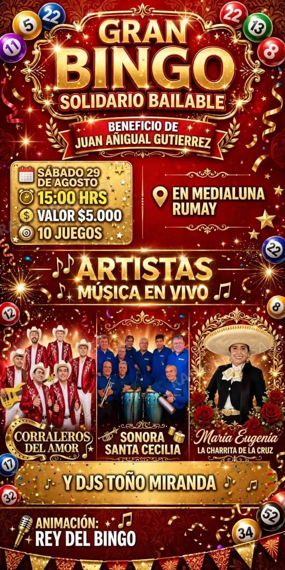 Invitan a bingo bailable a beneficio de Juan Añigual Gutiérrez