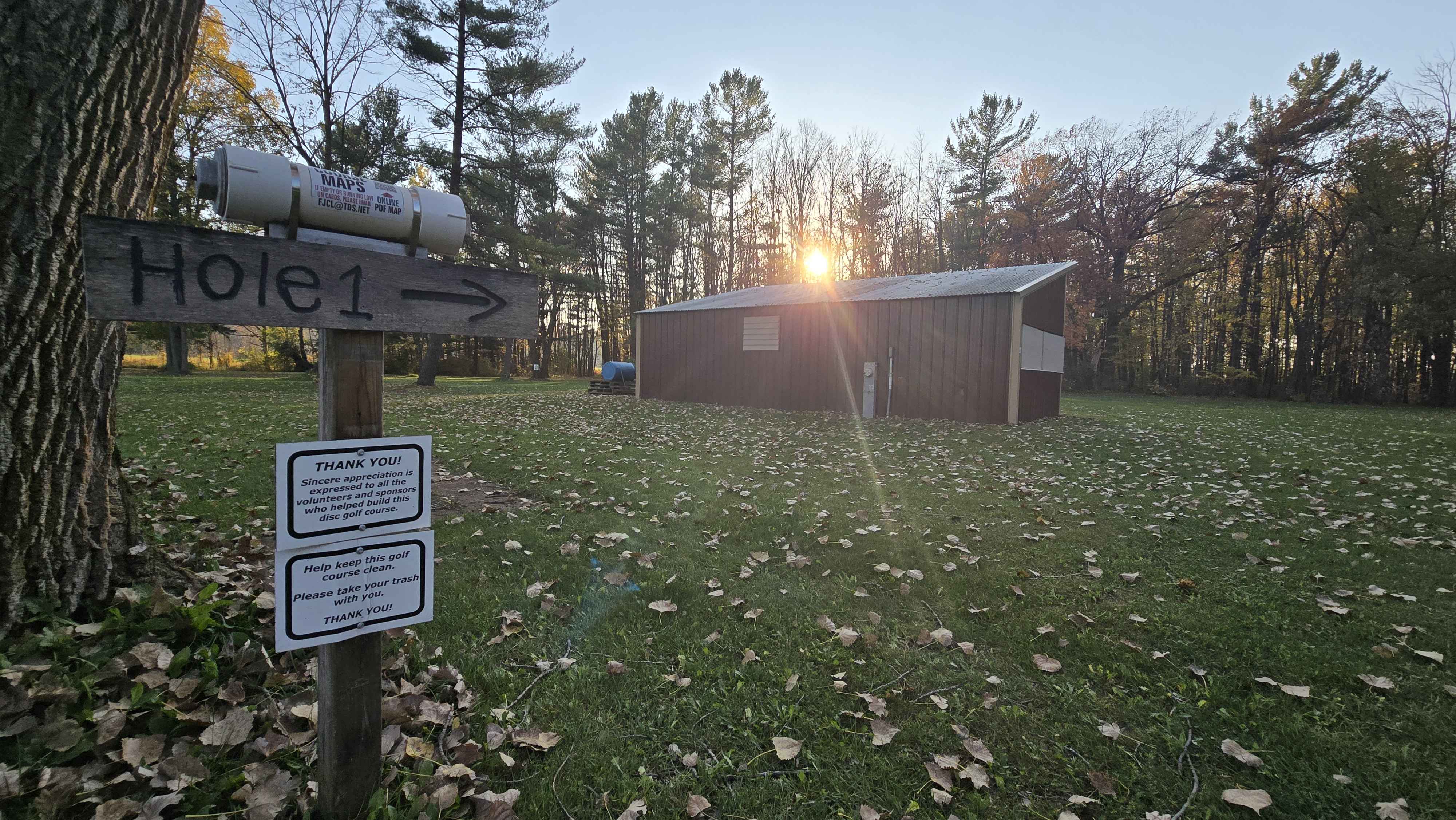 Freitag Memorial Park disc golf course in Brillion, WI