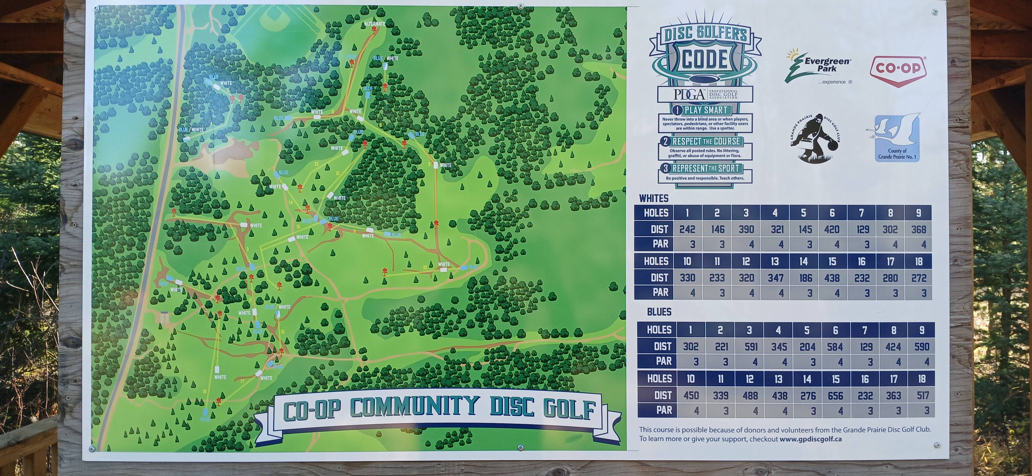 Co-op Community disk golf course disc golf course in Bezanson, Alberta