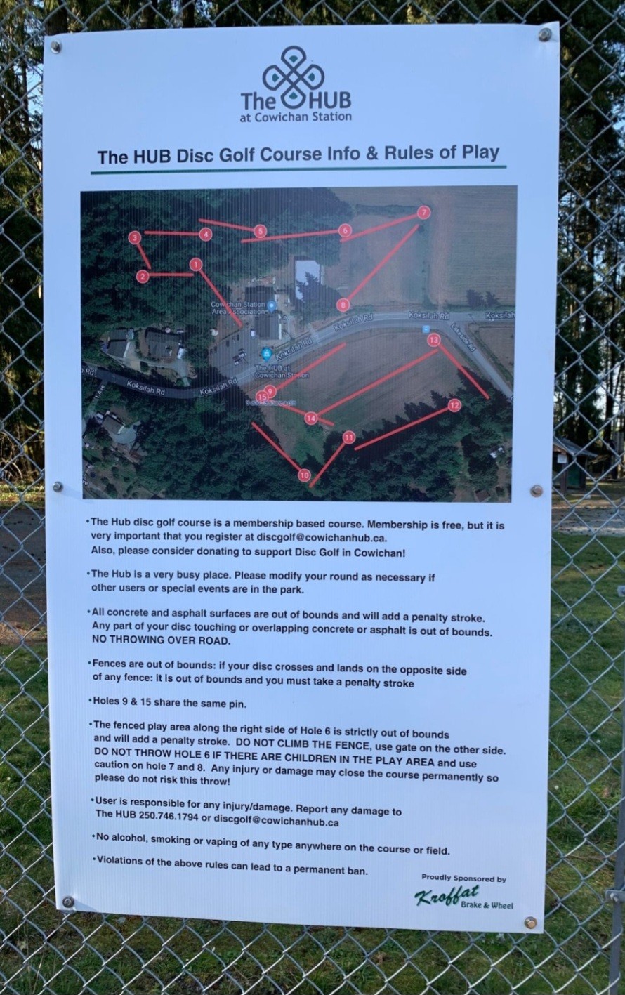 The HUB Disc Golf Course disc golf course in Duncan, British Columbia
