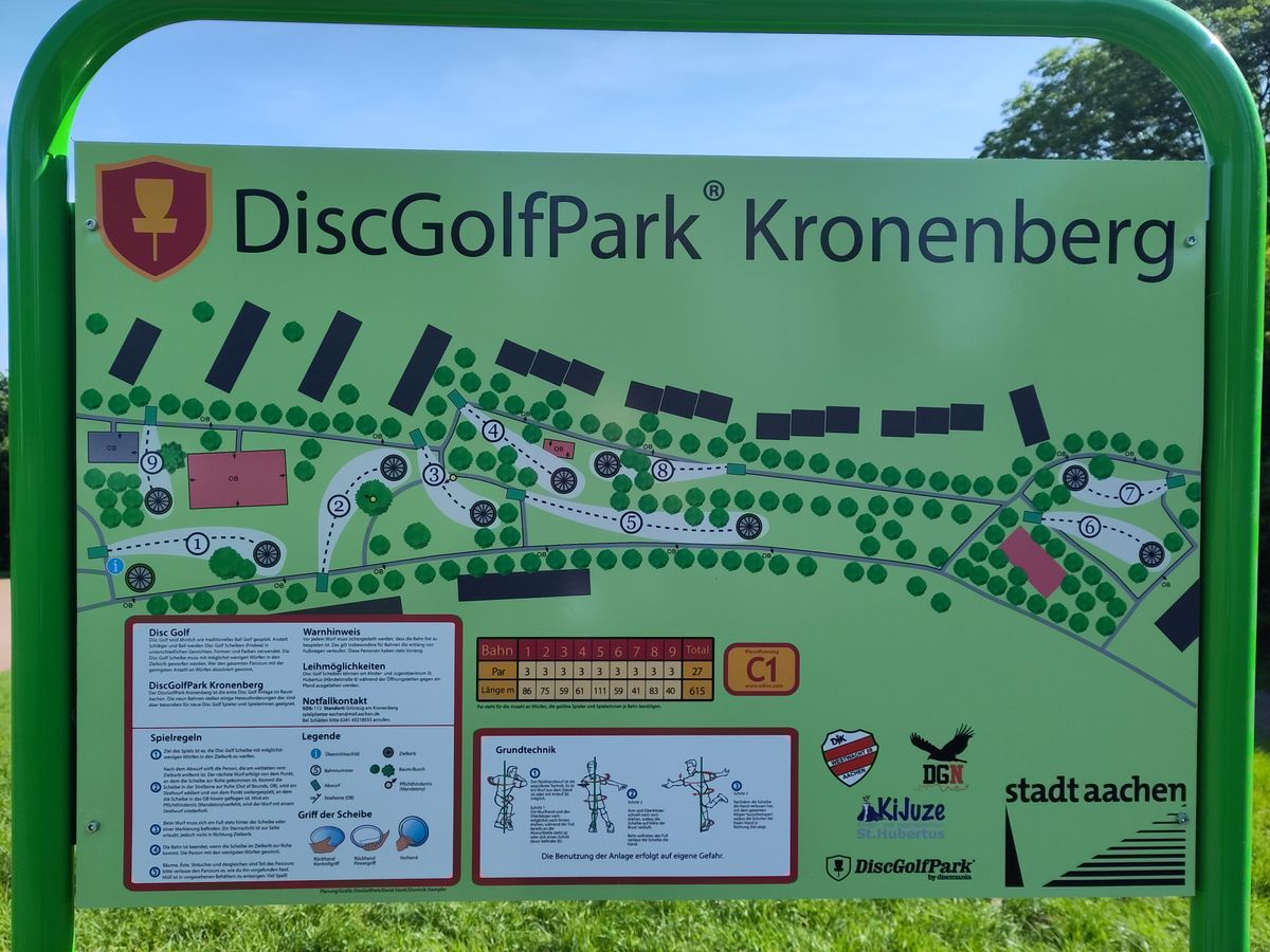 Aachen Kronenbergpark disc golf course in Aachen, North Rhine-Westphalia