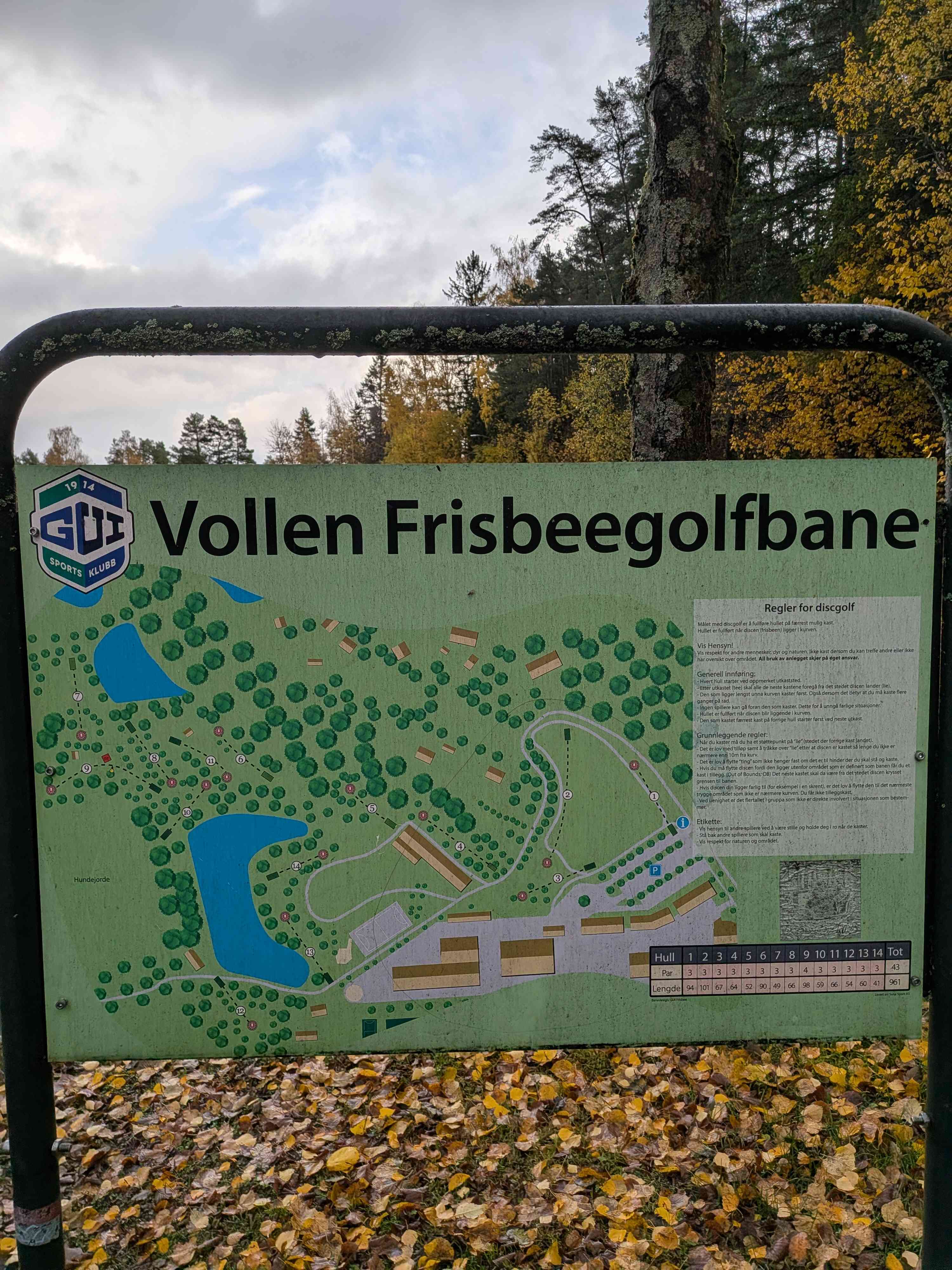 Vollen Discgolfpark disc golf course in Asker, Akershus