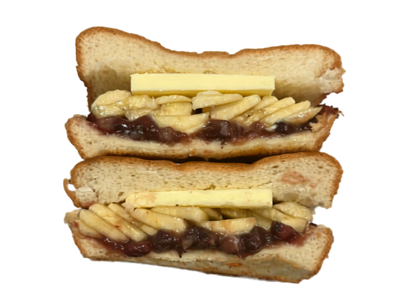 あんことバナナのバターサンド