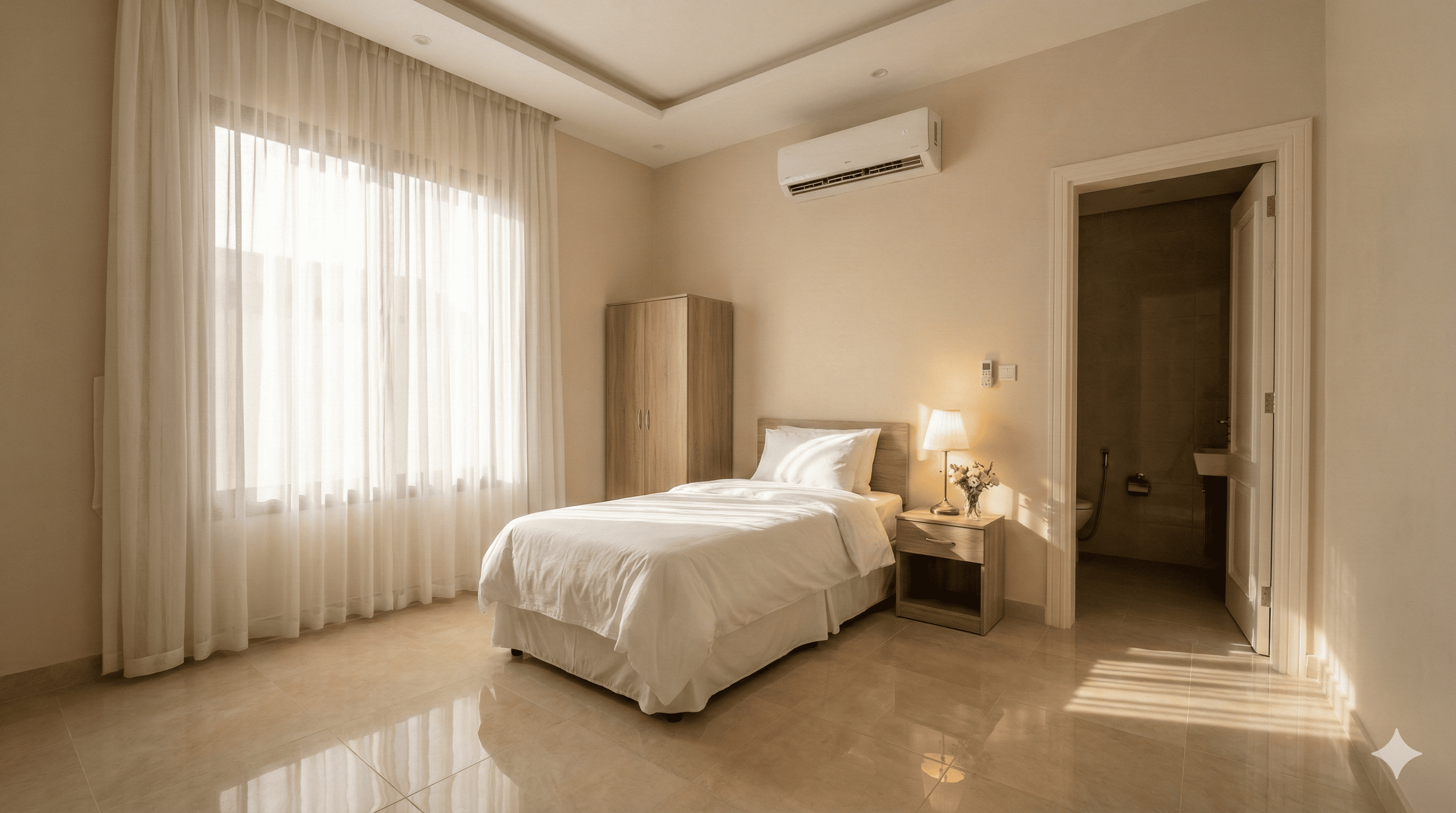 أنسنة سكن العمالة المنزلية 2025: المعايير النظامية والتصميم الإنساني لغرف الخادمة والسائق في الفلل السعودية