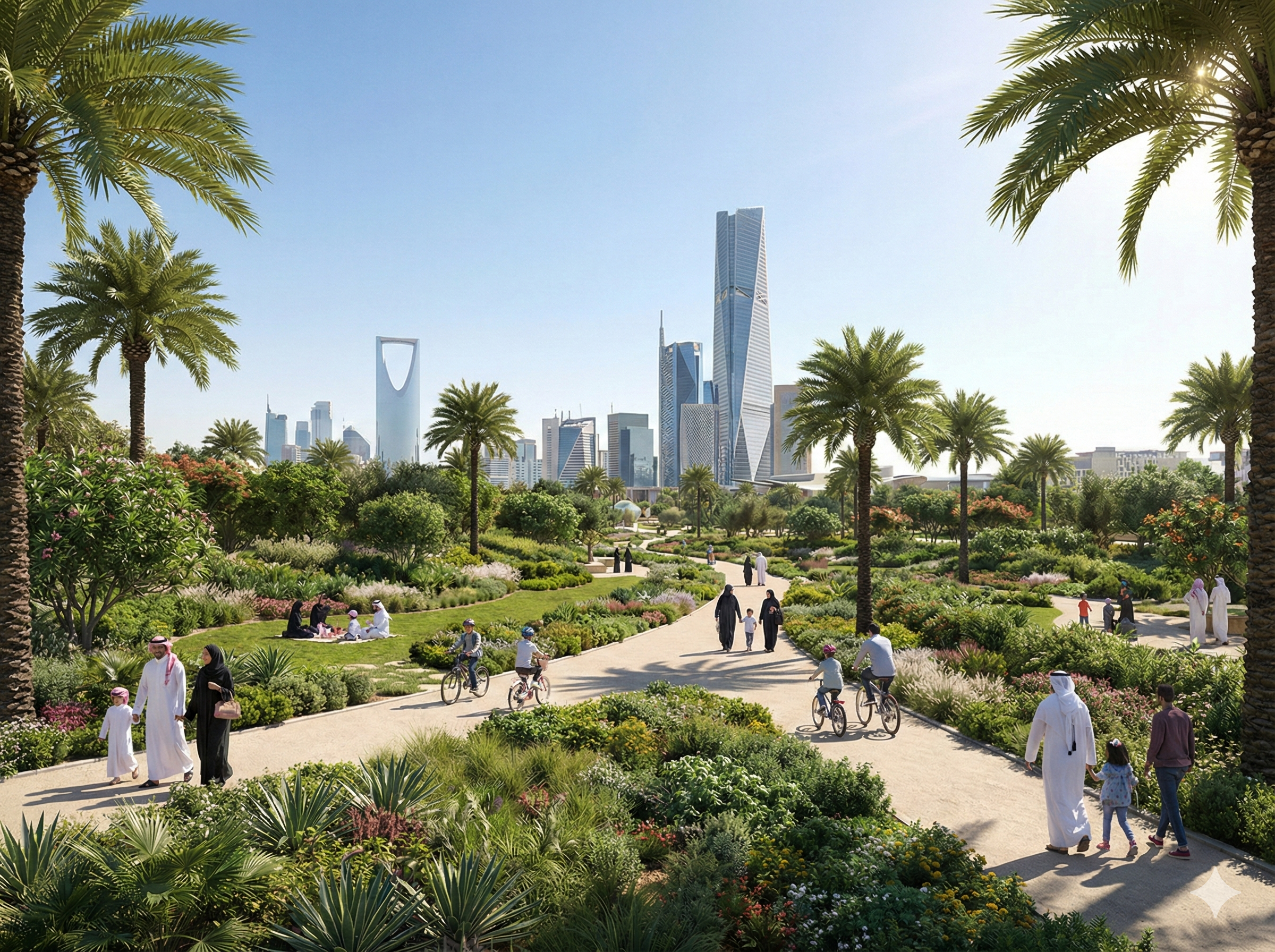 Green spaces and gardens in King Salman Park