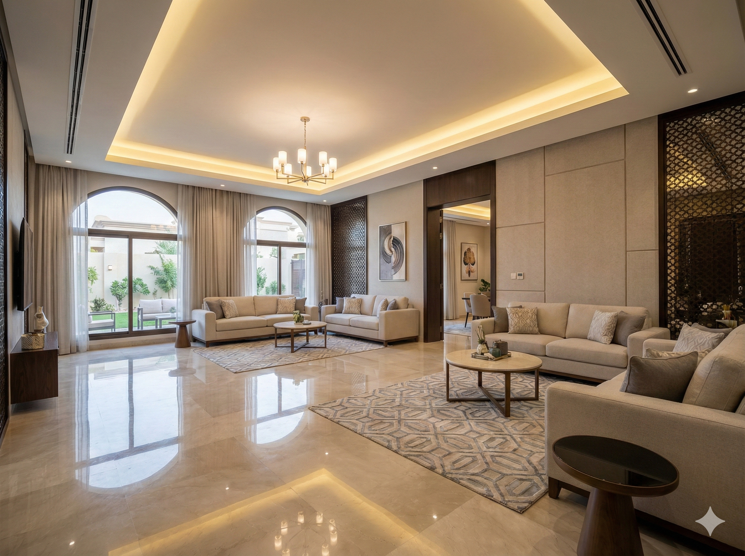 تشطيبات داخلية فاخرة في منزل سعودي