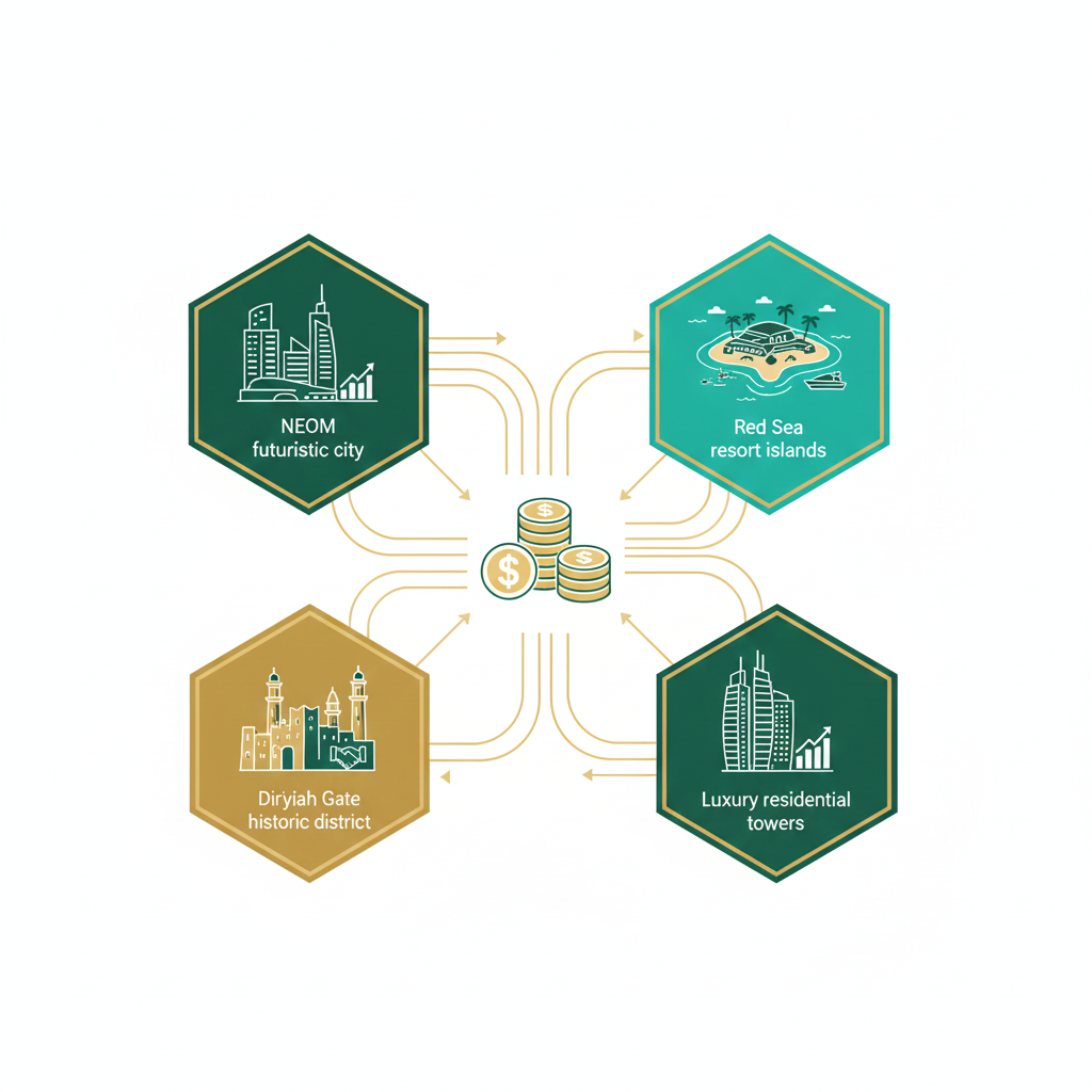 المشاريع العقارية الضخمة في السعودية