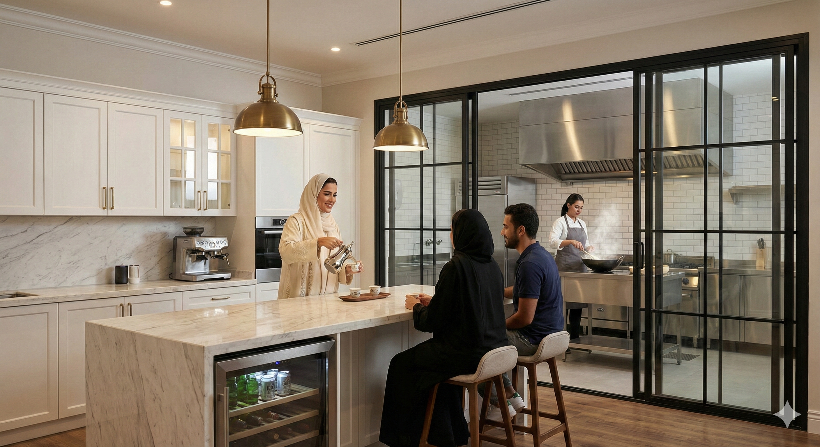 The smart solution: Show kitchen and dirty kitchen duality in luxury Saudi homes