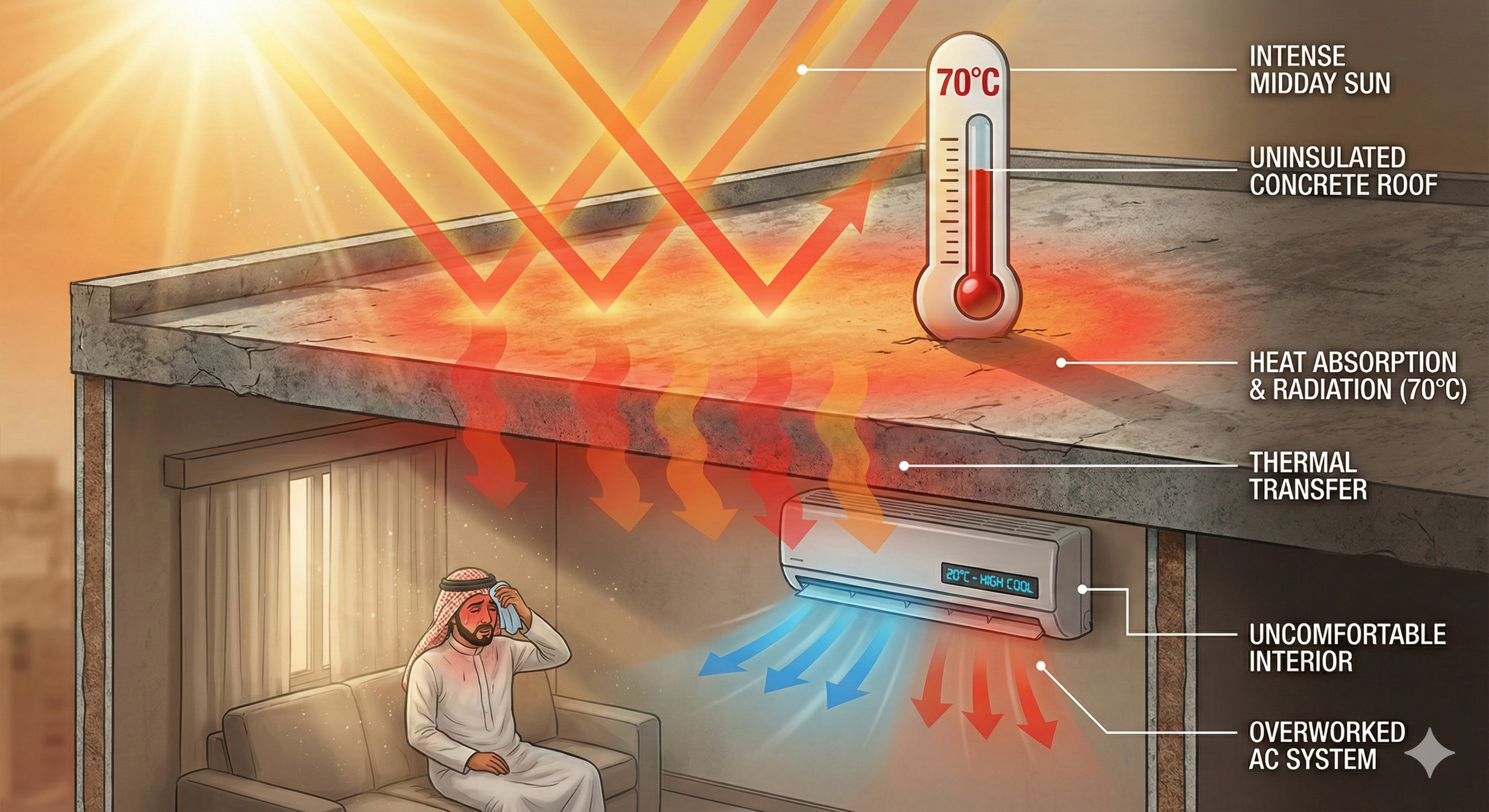 تحدي الحرارة الشديدة على أسطح المباني في السعودية