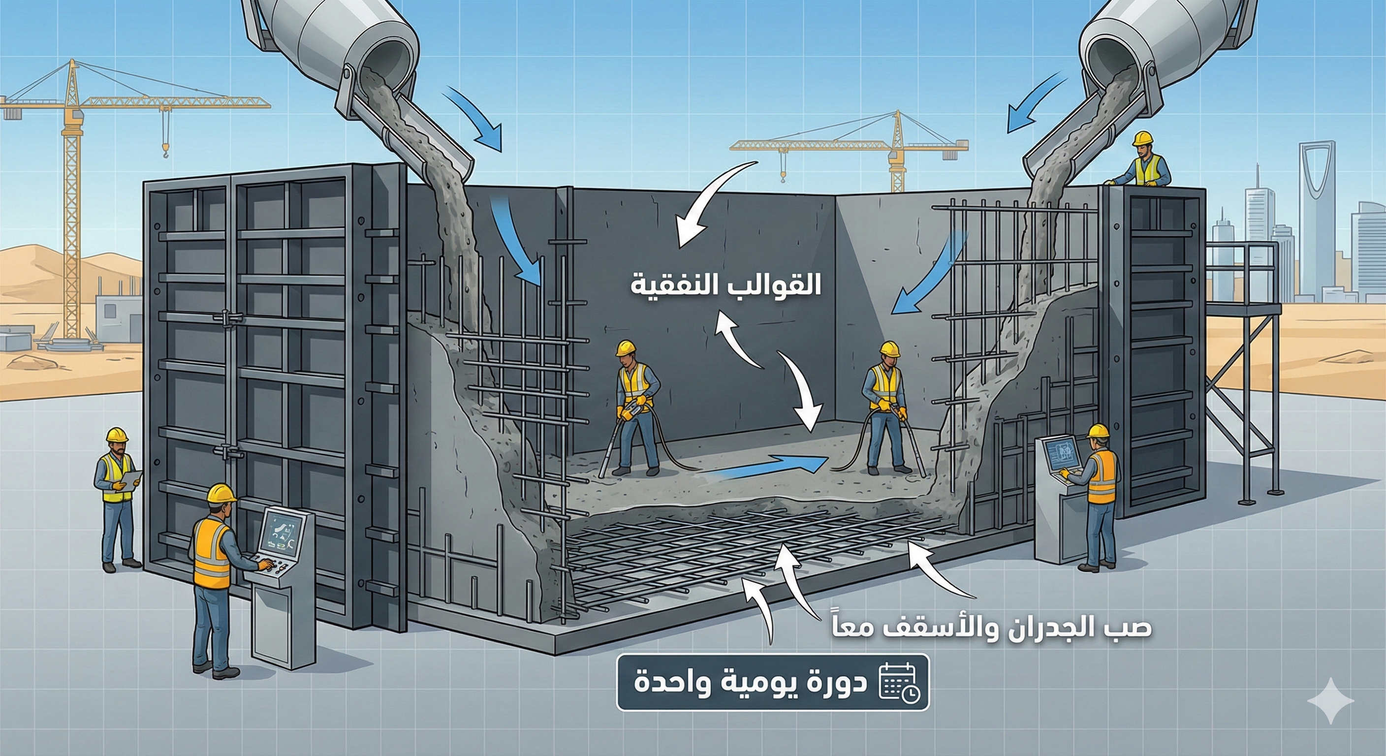 تقنية القوالب النفقية للبناء السريع