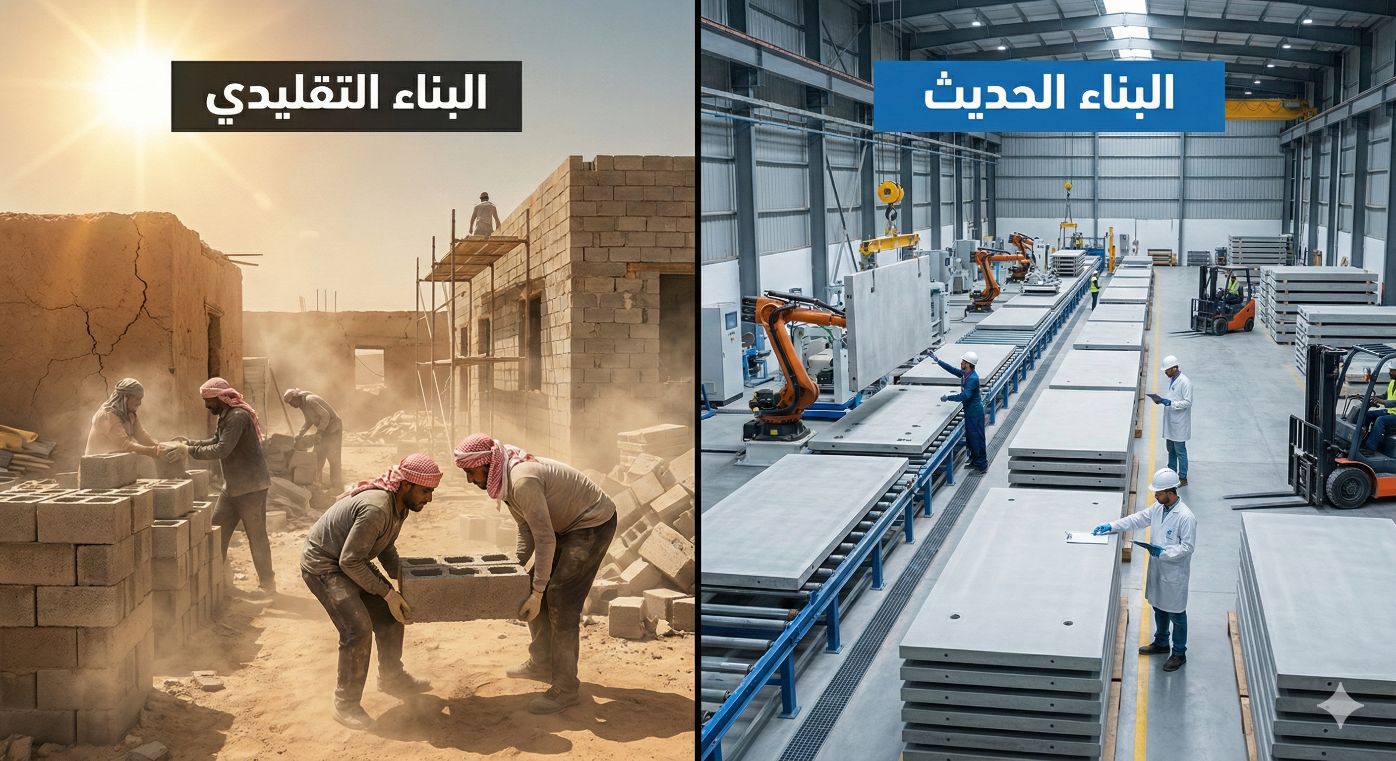 مقارنة البناء التقليدي والحديث في السعودية