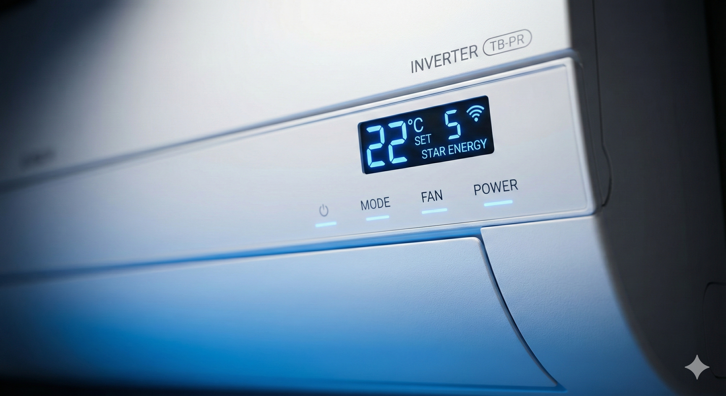 Smart inverter AC control panel with digital display