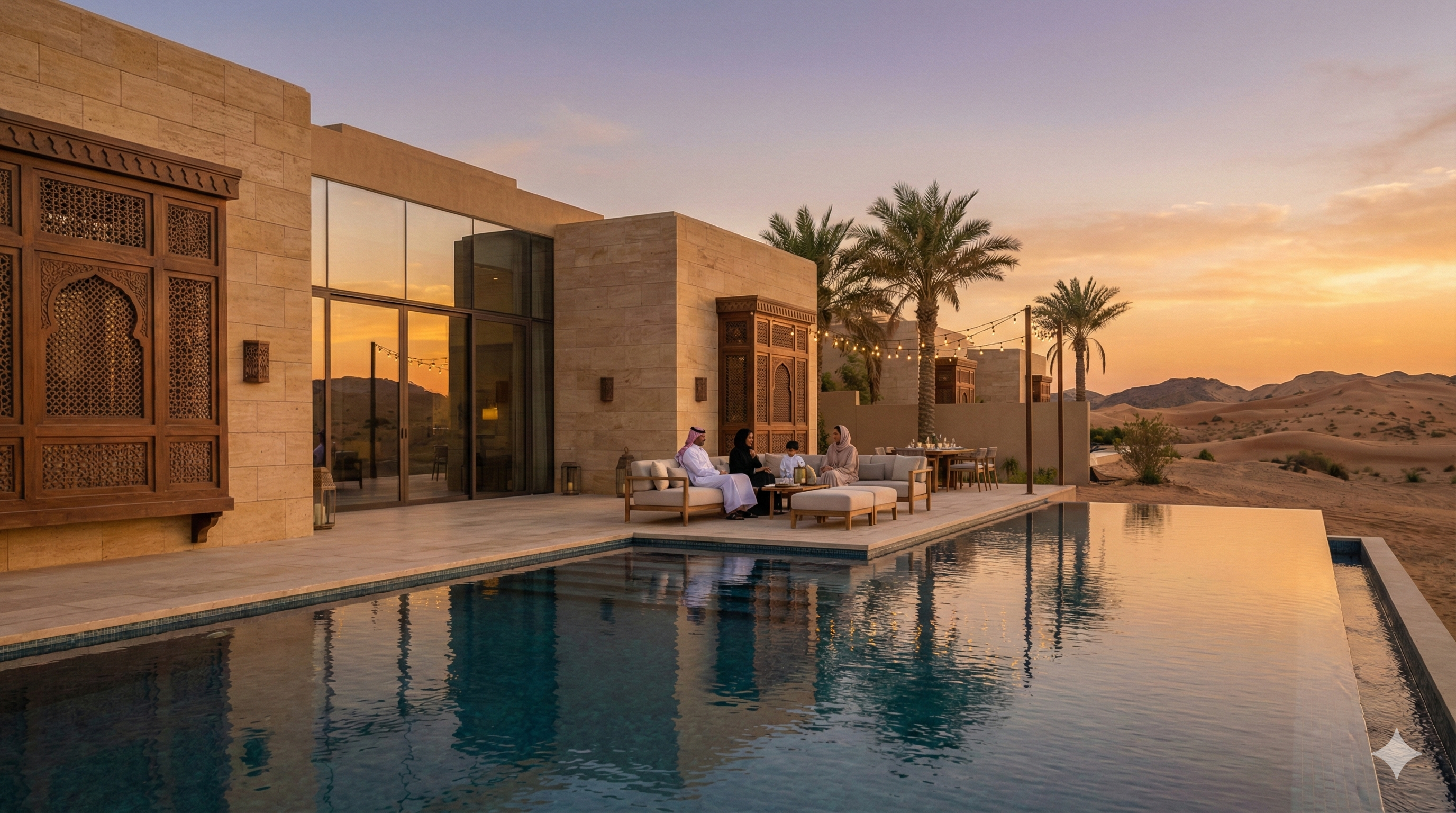 شاليه فاخر سعودي مع مسبح للتأجير السياحي قصير الأجل