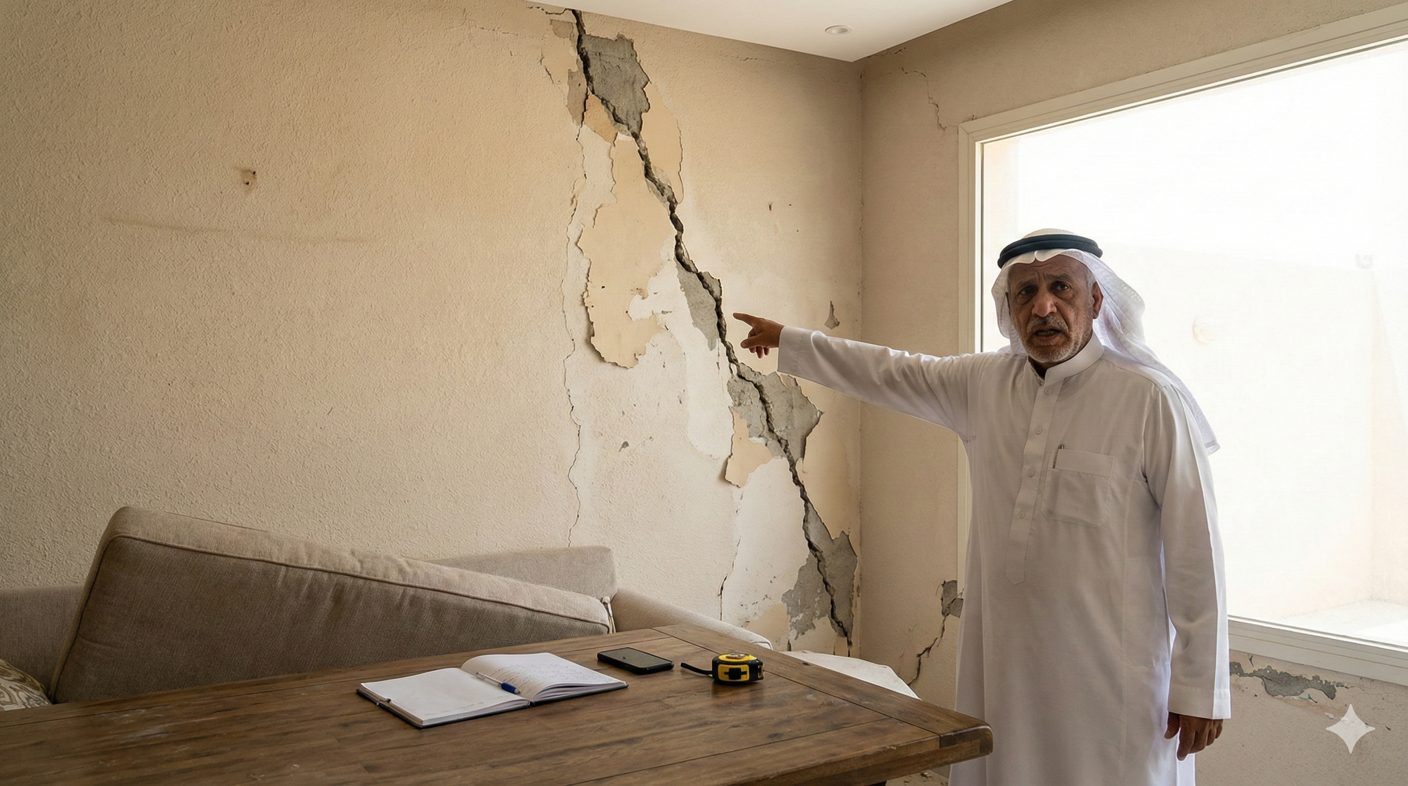 Wall cracks from adjacent construction