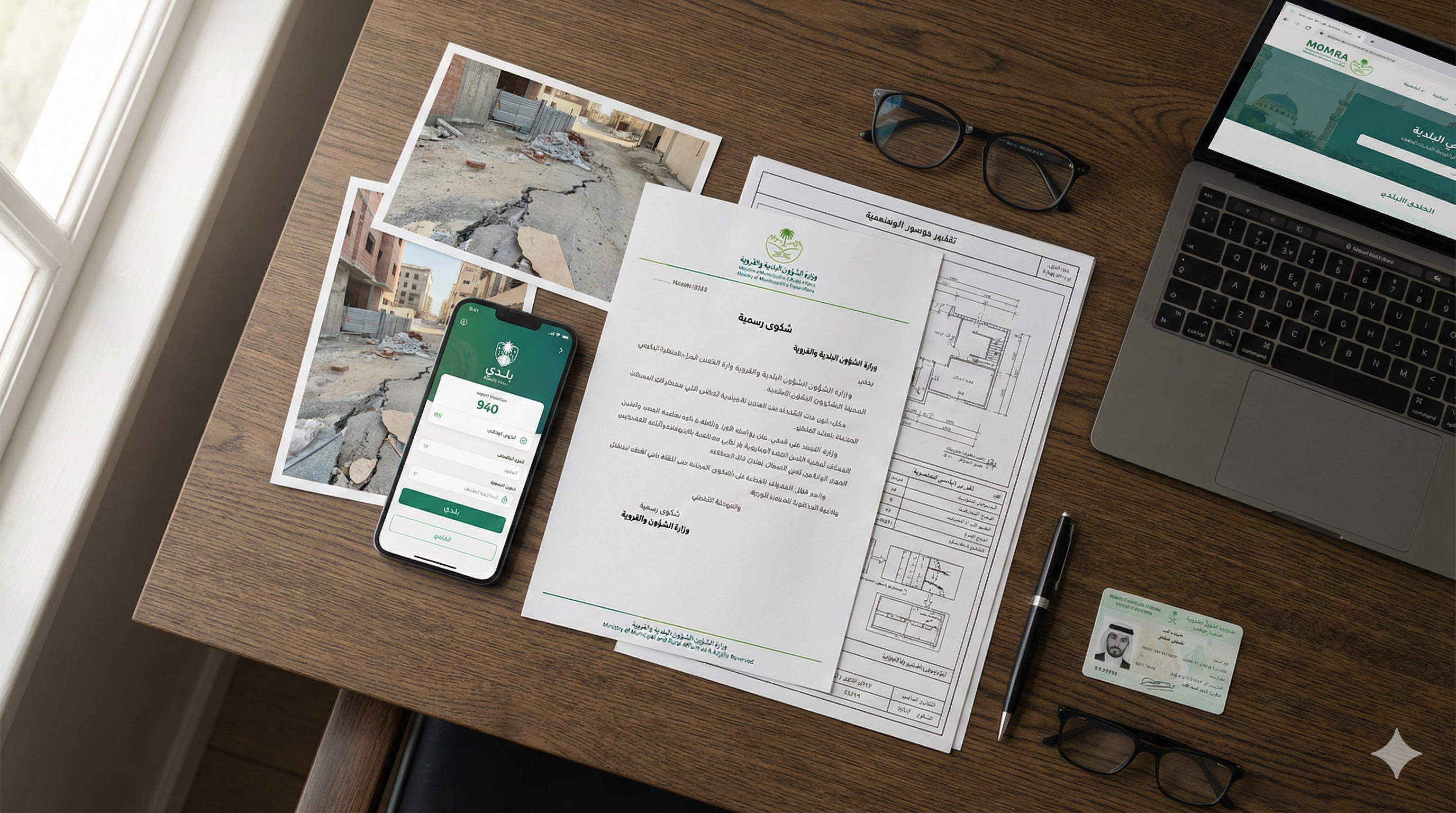 Filing a complaint with the municipality via Balady app 940