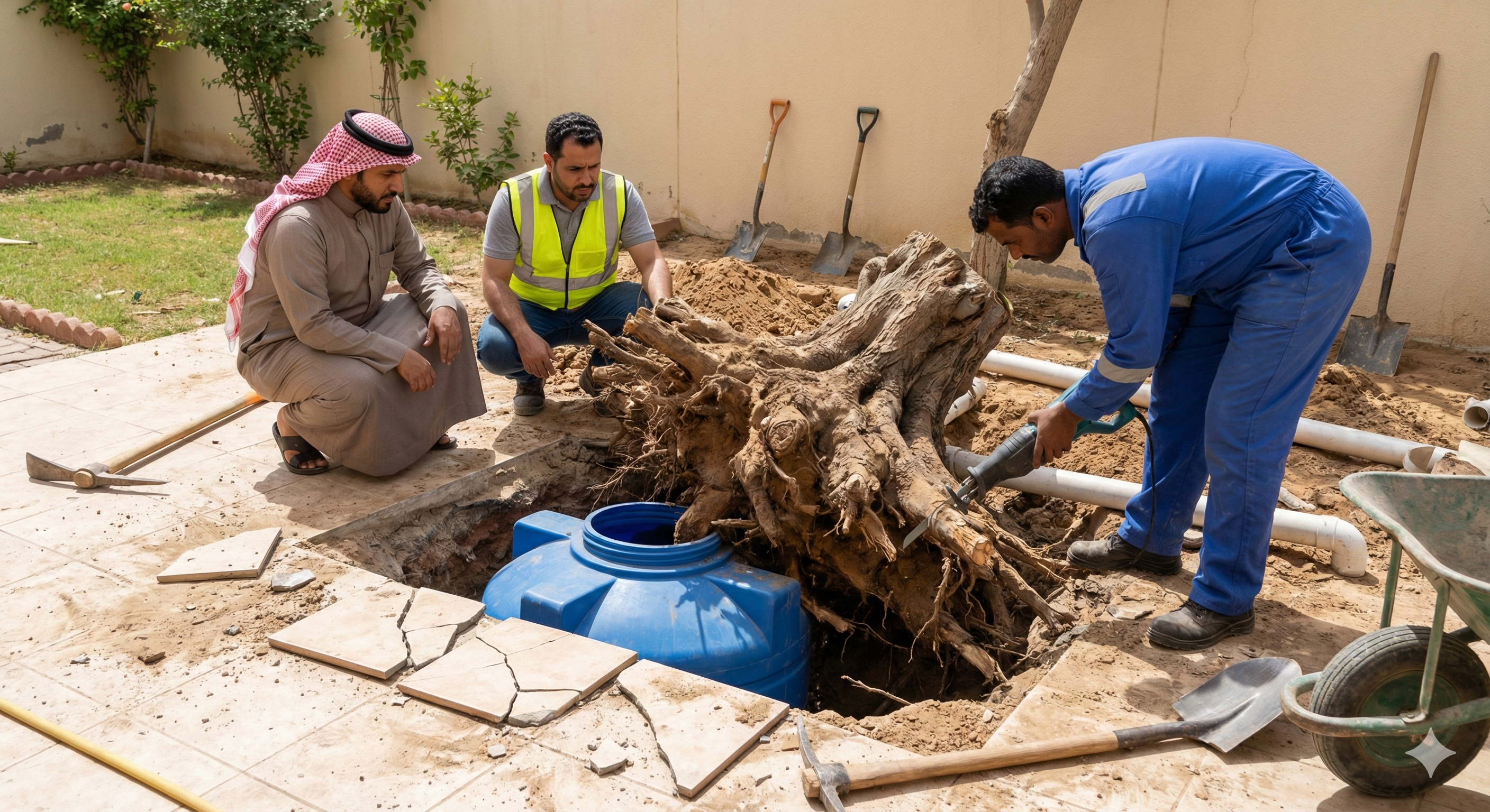 أضرار جذور الأشجار على المنازل والإصلاحات