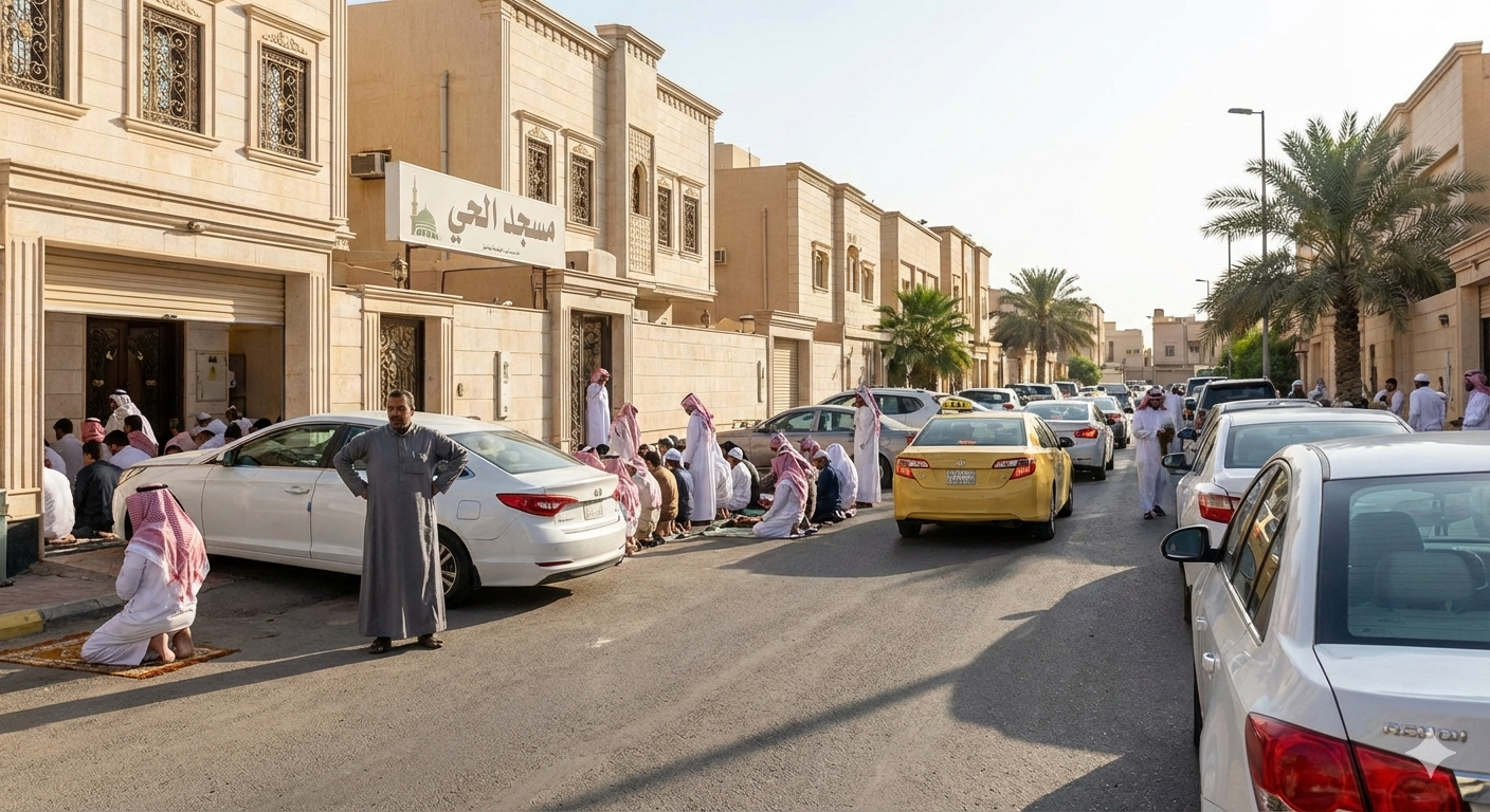 ازدحام صلاة الجمعة وتأثيره على الأحياء السكنية في السعودية