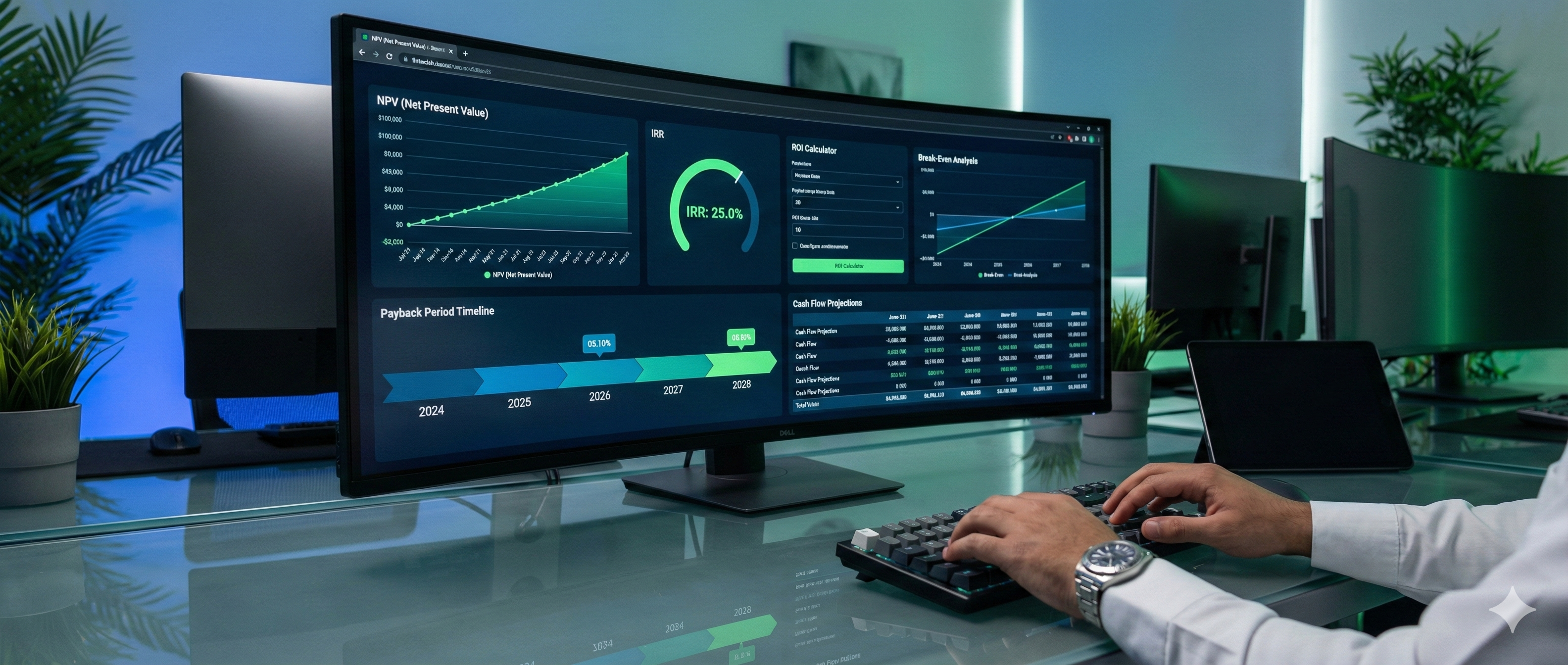 المؤشرات المالية في دراسة الجدوى NPV IRR ROI