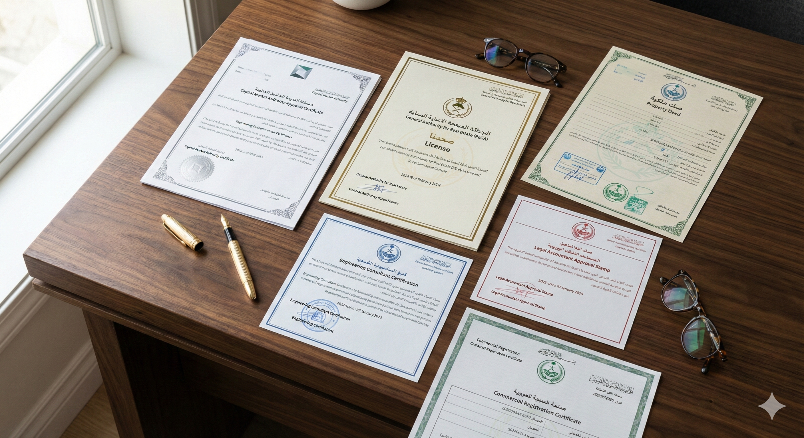 Official real estate contribution documents and licenses