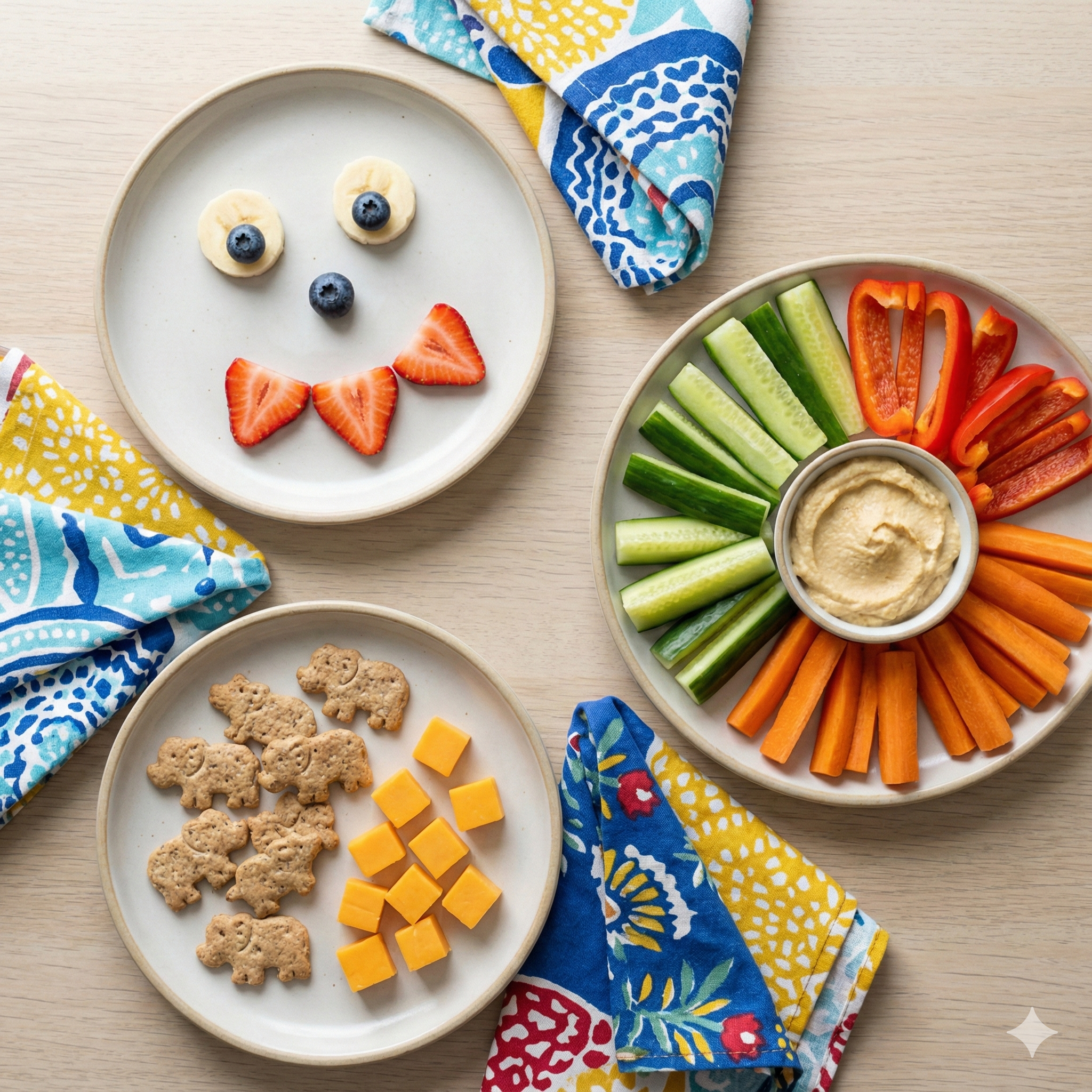 Colorful healthy foods for children